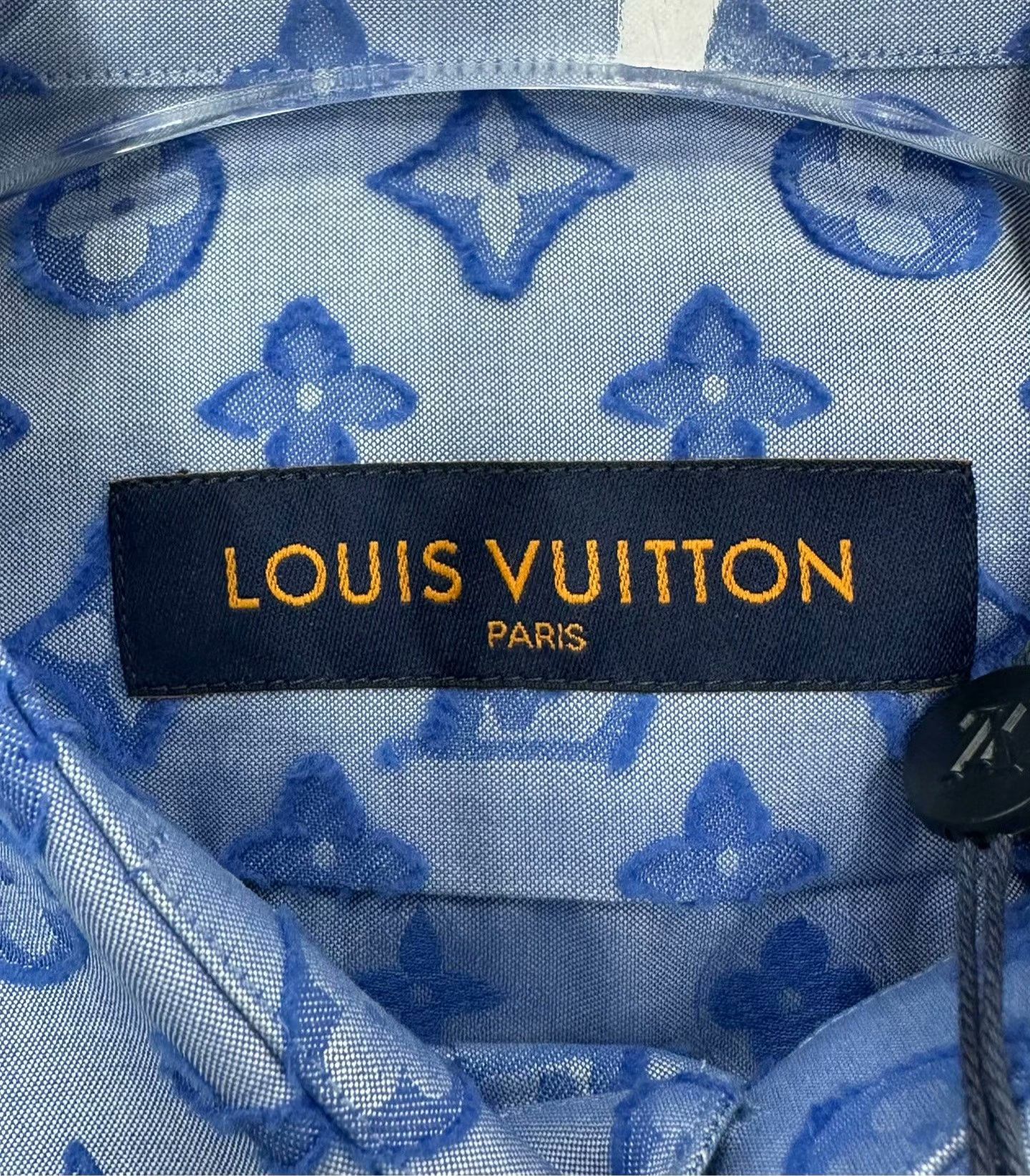 Louis Vuitton Louis Vuitton Blue Flocked Monogram Long-Sleeve Shirt Size US S / EU 44-46 / 1 - 3 Thumbnail