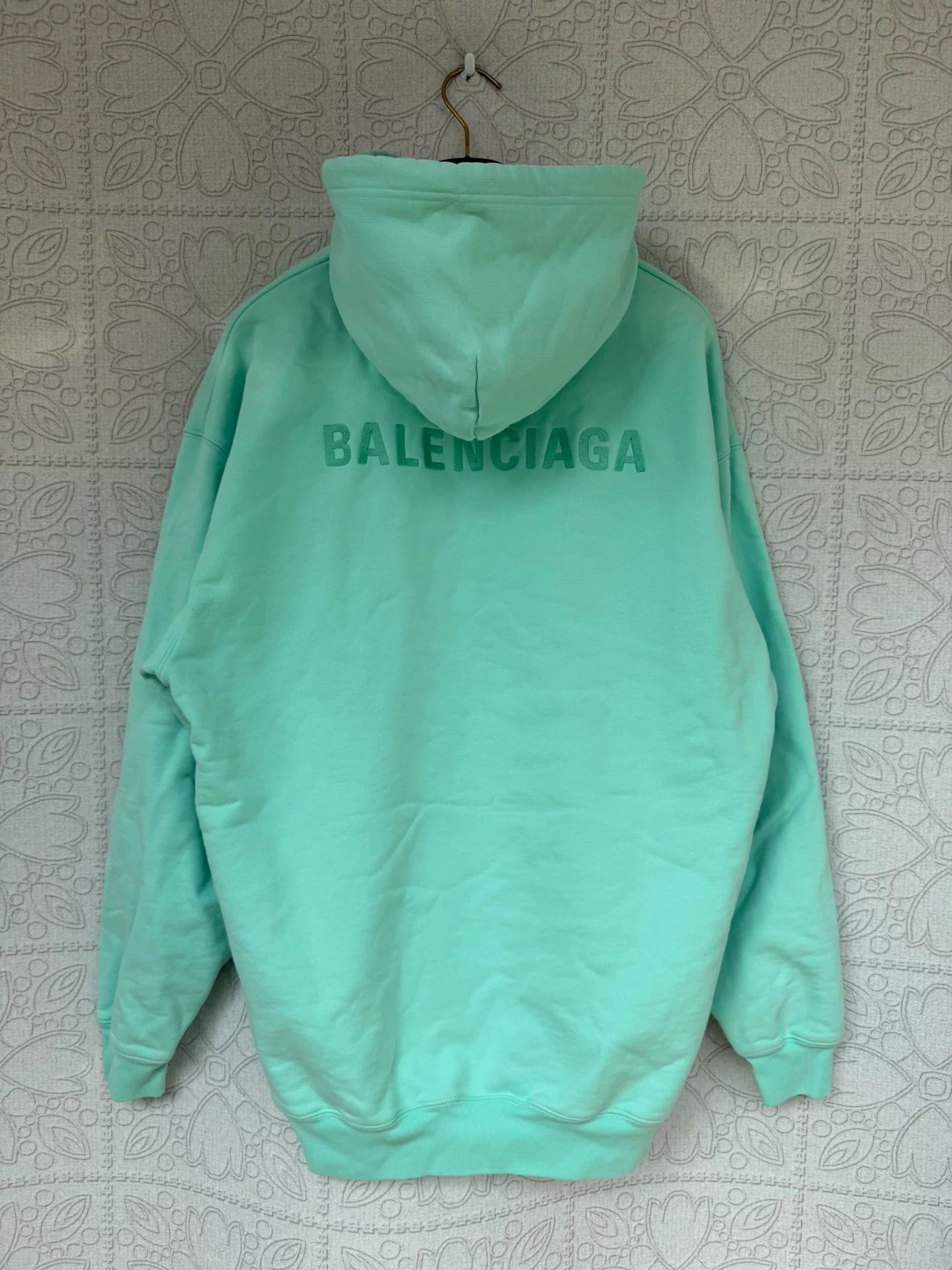 Balenciaga Balenciaga Mint Green Logo Embroidery Hoodie Size US M / EU 48-50 / 2 - 2 Thumbnail