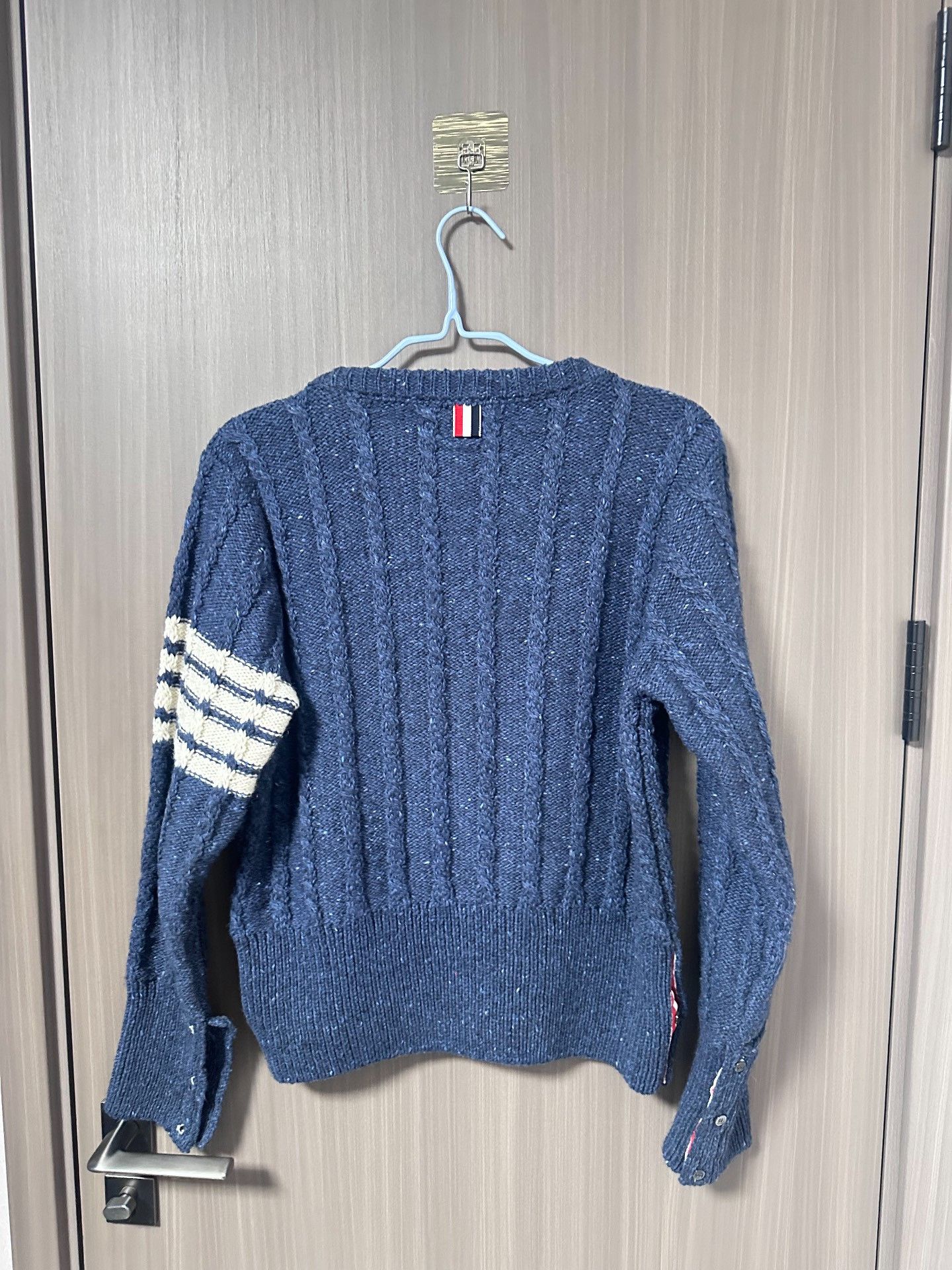 Thom Browne Thom Browne Blue Cable-Knit Sweater Size US L / EU 52-54 / 3 - 3 Thumbnail