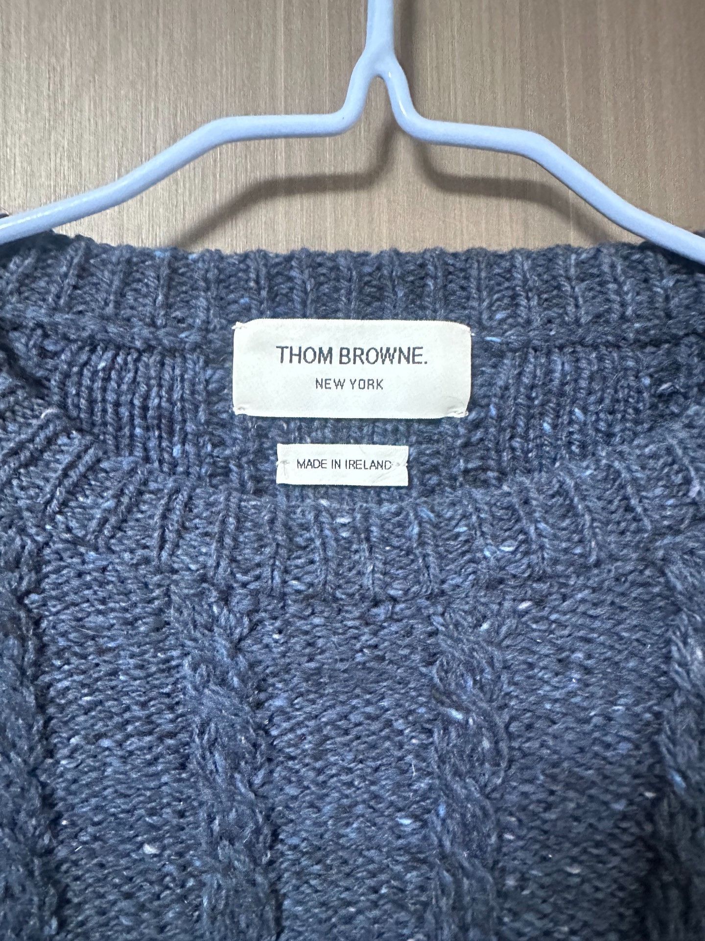 Thom Browne Thom Browne Blue Cable-Knit Sweater Size US L / EU 52-54 / 3 - 2 Thumbnail