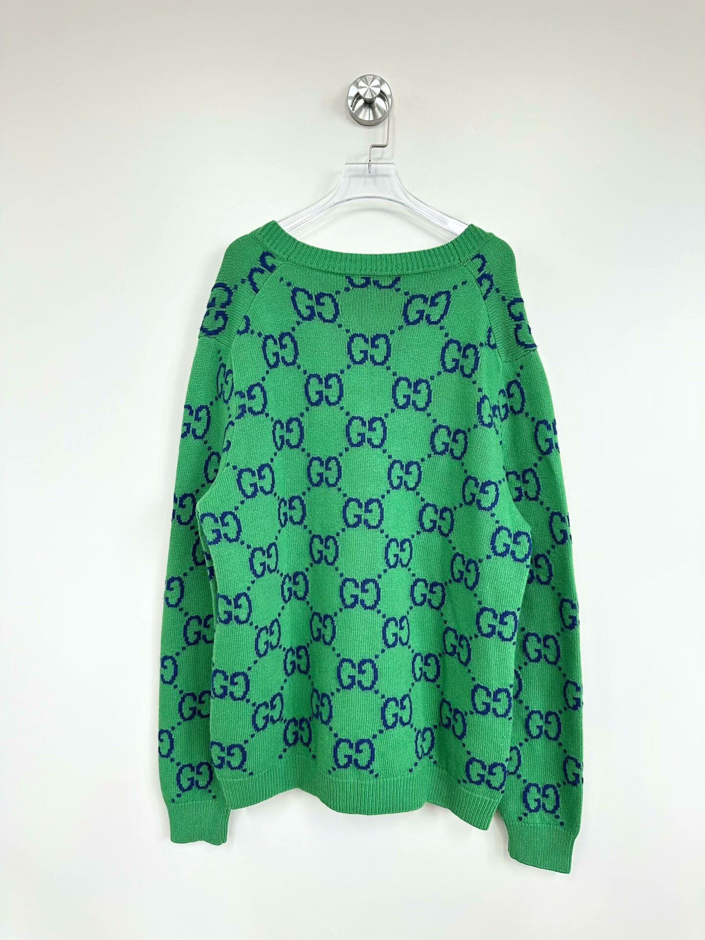 Gucci Gucci Green Double G Print Knit Cardigan Size US L / EU 52-54 / 3 - 2 Thumbnail