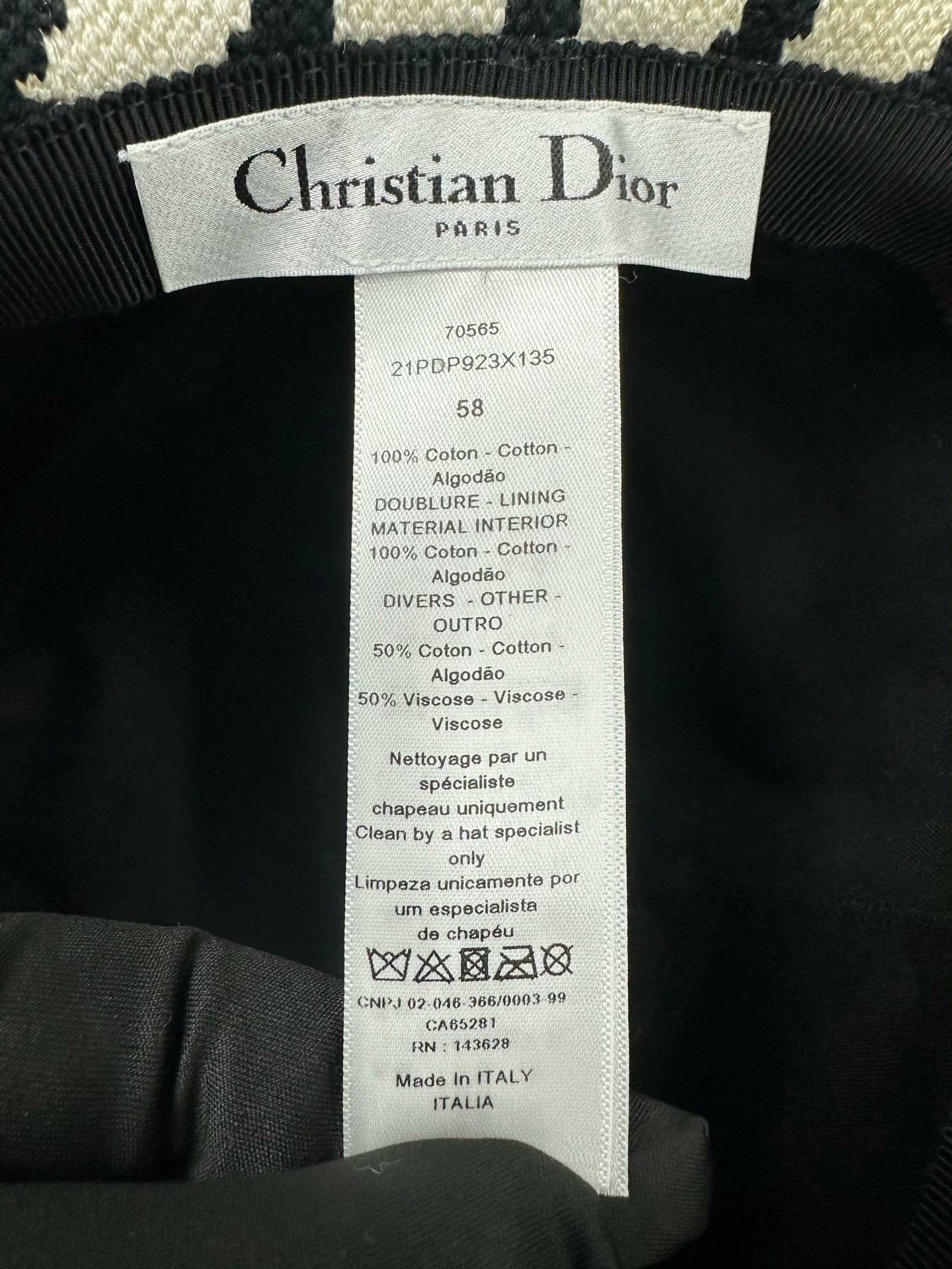 Dior Dior Black White Houndstooth Bucket Hat Size ONE SIZE - 5 Thumbnail