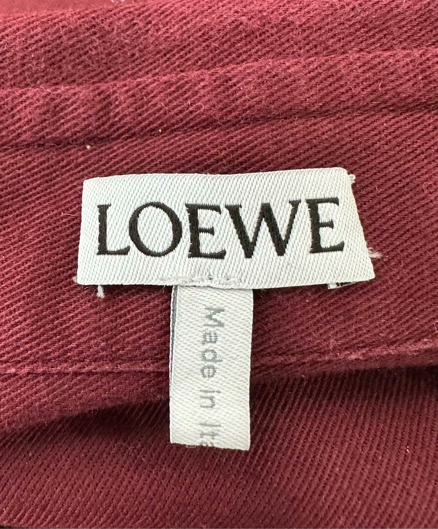 Loewe Loewe Wine Red Embroidered Logo Shirt Size US XS / EU 42 / 0 - 3 Thumbnail