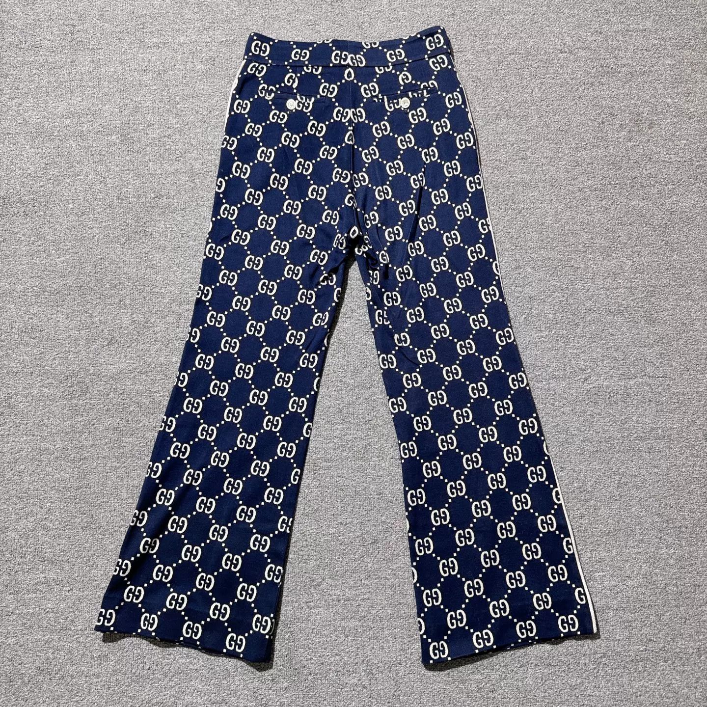 Gucci Gucci Double G Logo Navy Flared Pants Size US 40 / EU 56 - 2 Thumbnail