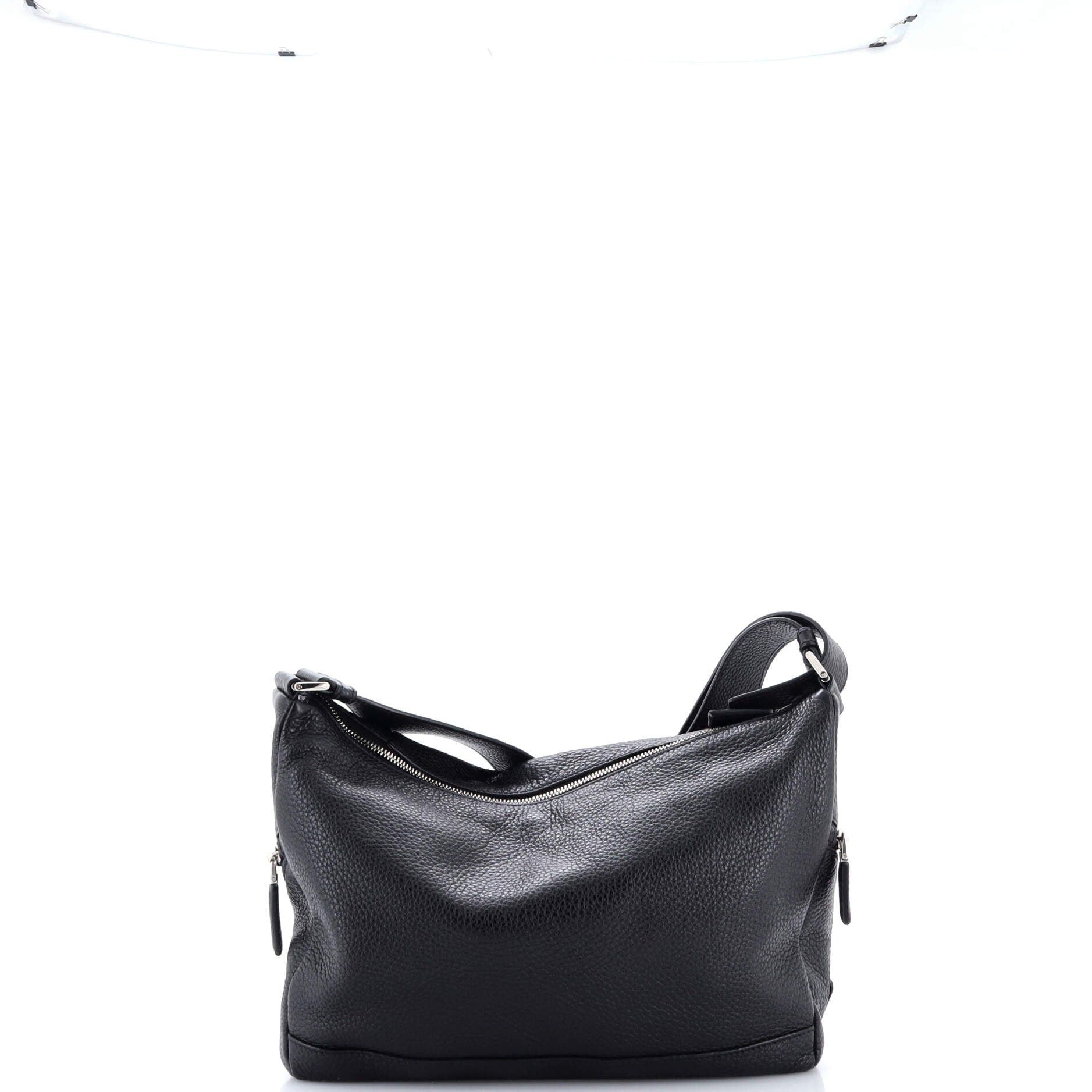 Prada Triangle Logo Embossed Side Zip Shoulder Bag Size ONE SIZE - 3 Thumbnail