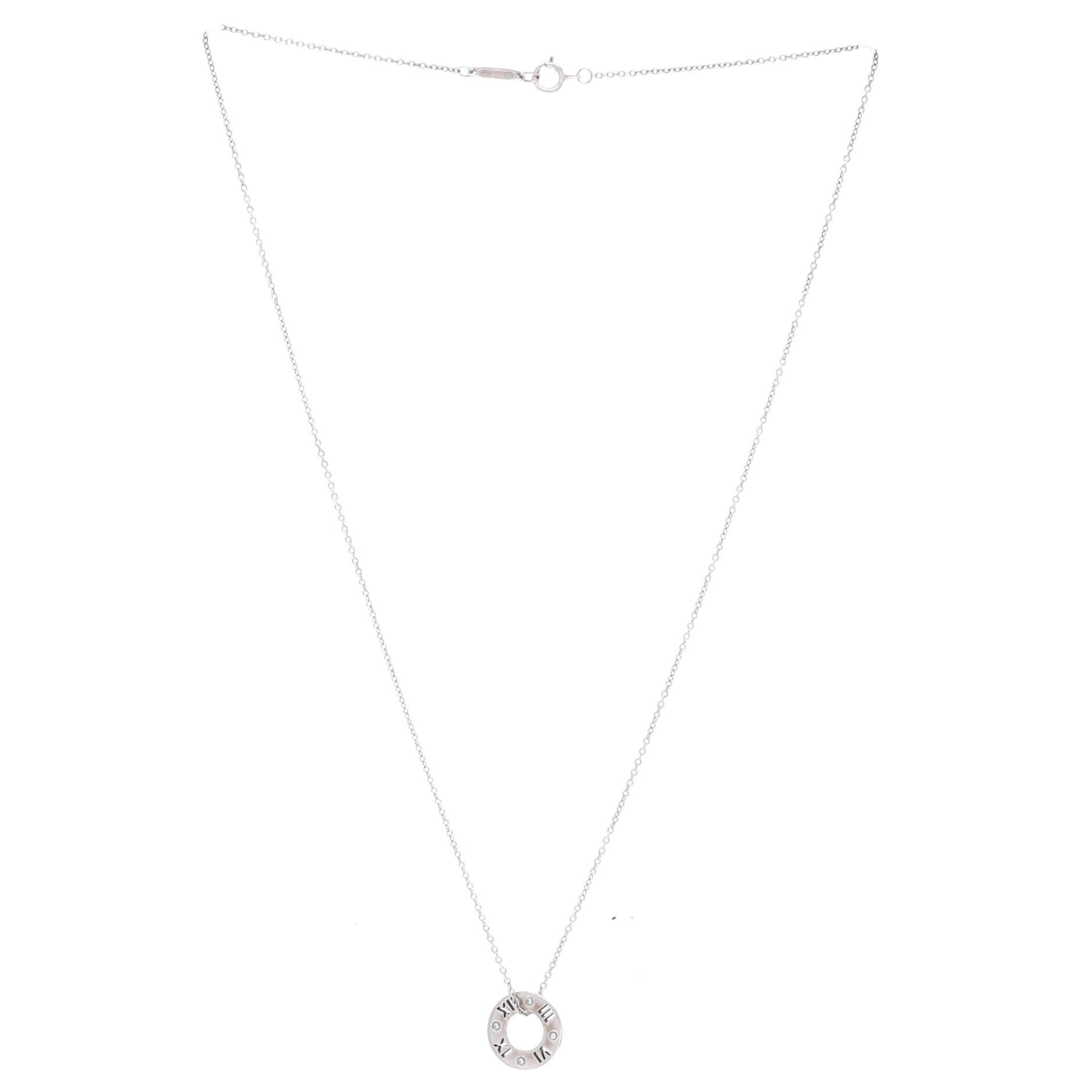 Tiffany & Co. Atlas Pierced Circle Pendant Necklace Size ONE SIZE - 2 Thumbnail