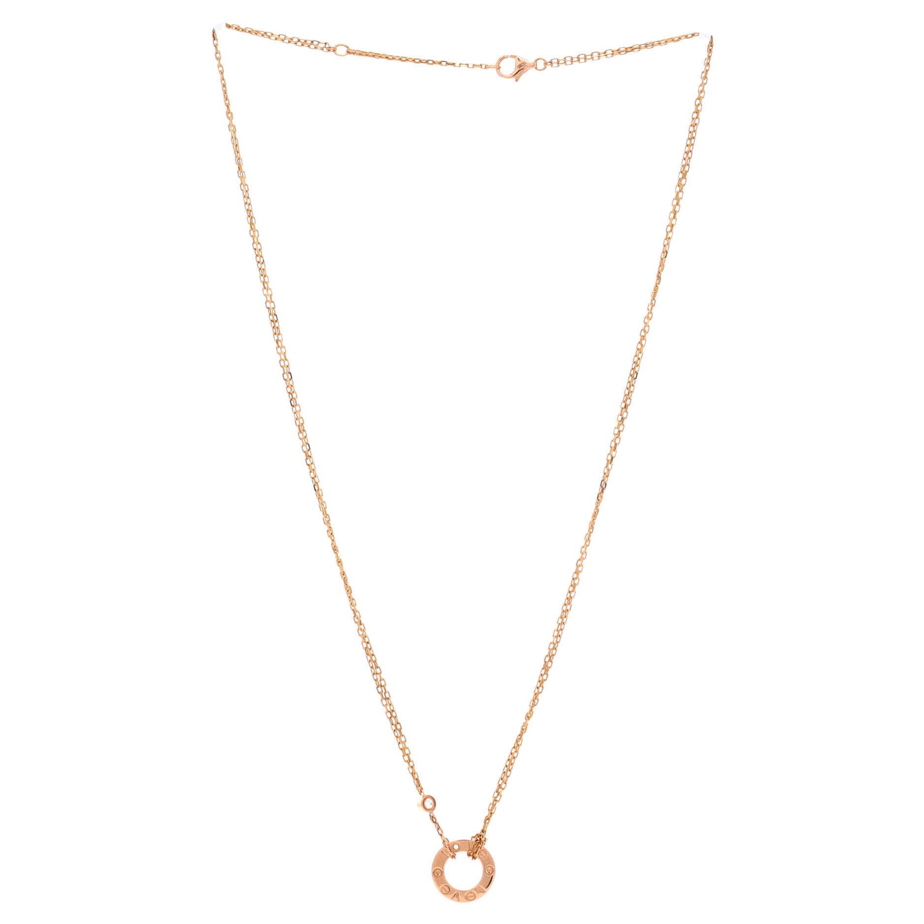 Cartier 2 Diamonds Love Pendant Necklace Size ONE SIZE - 3 Thumbnail