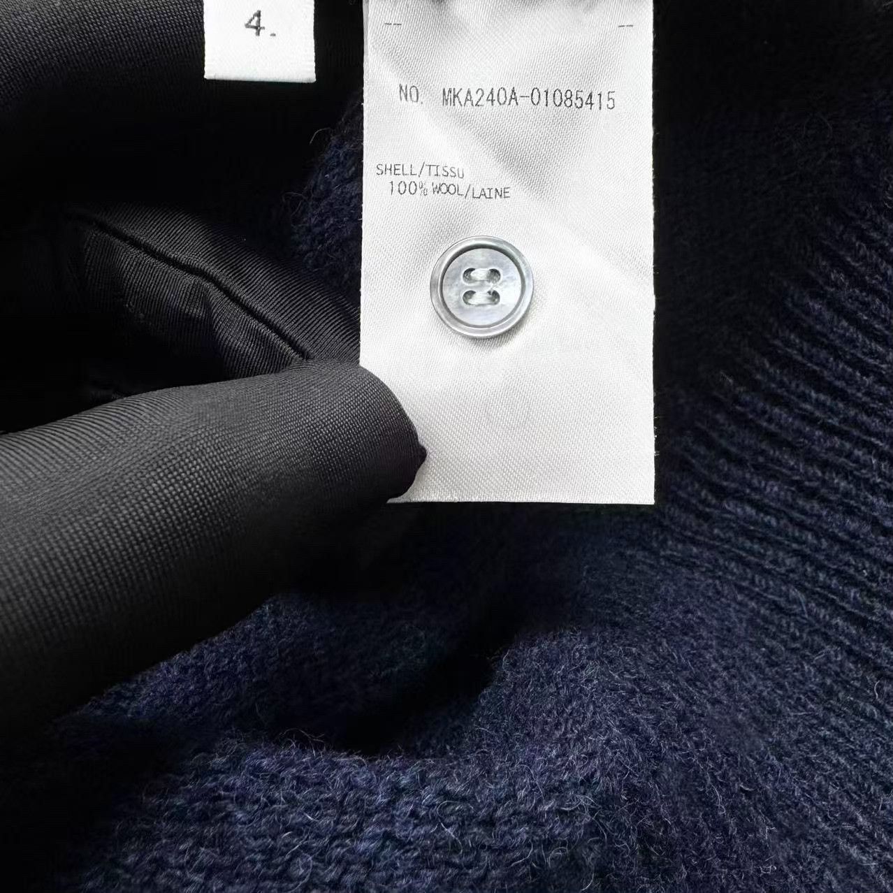 Thom Browne Thom Browne Navy Knit Sweater W/ Stripe Trim Size US XL / EU 56 / 4 - 4 Thumbnail