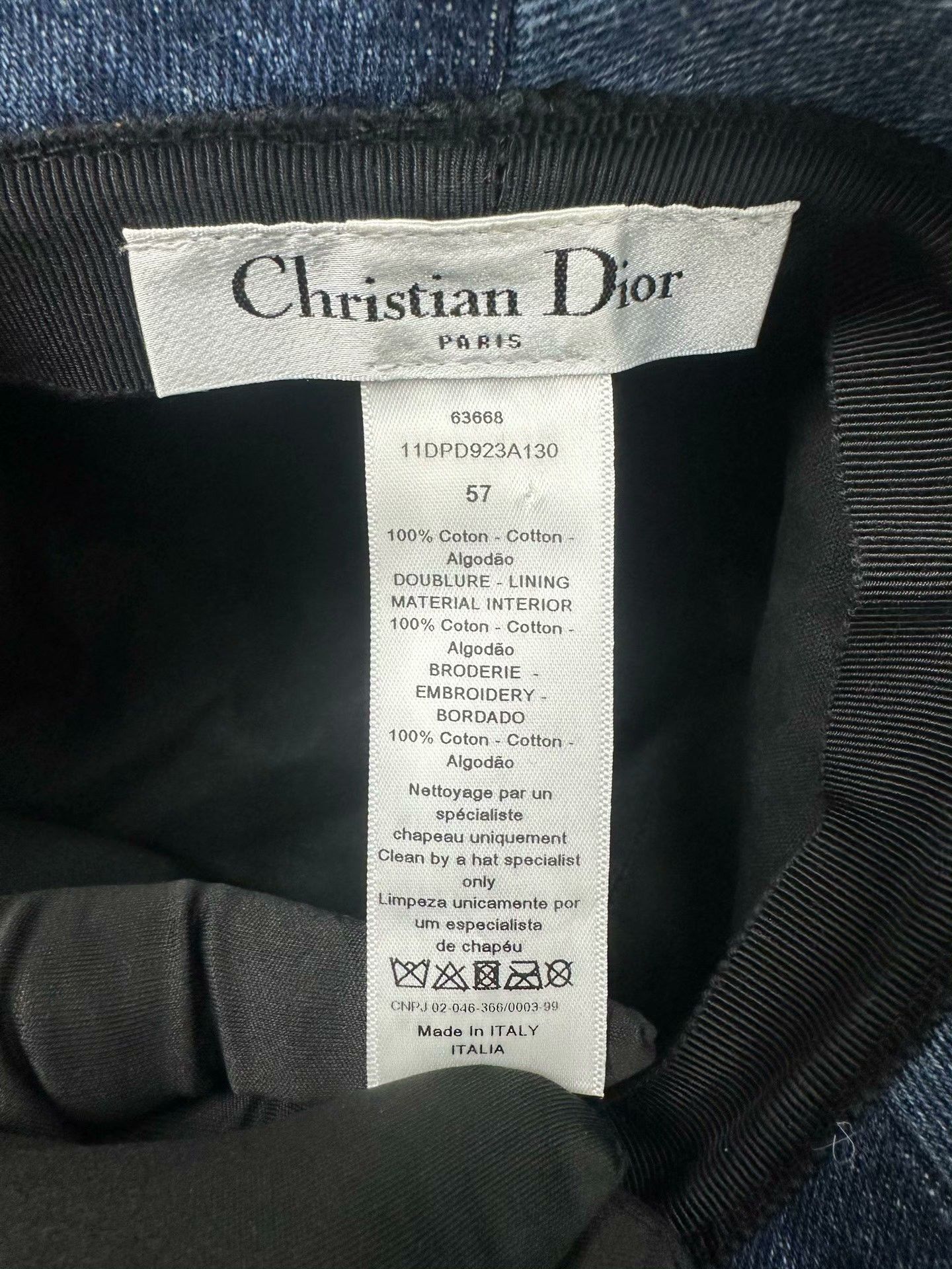 Dior Dior Blue Embroidered Logo Denim Bucket Hat Size ONE SIZE - 4 Thumbnail