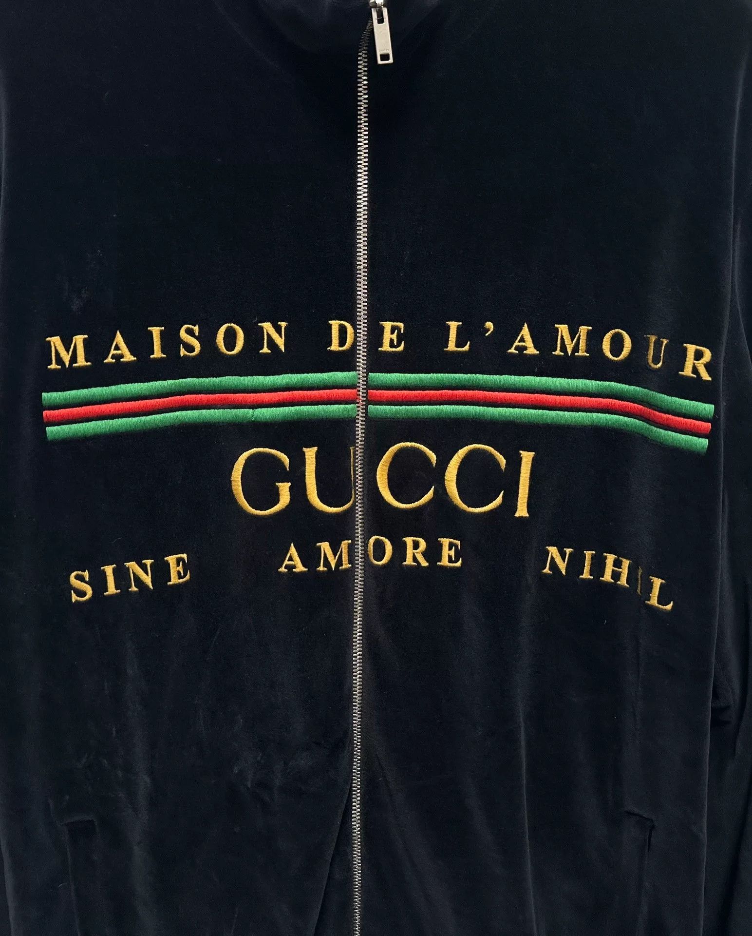 Gucci Gucci Black Velvet Embroidered Logo Jacket Size US M / EU 48-50 / 2 - 3 Thumbnail