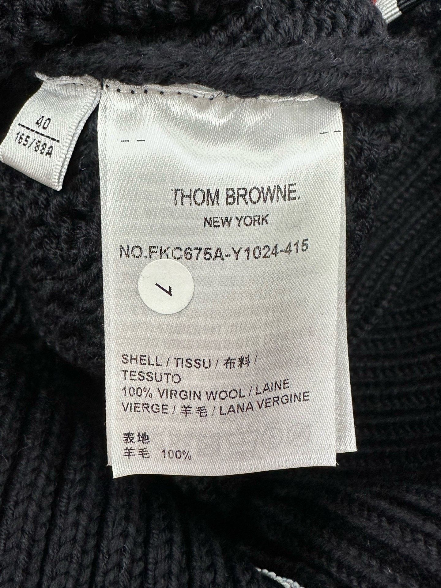 Thom Browne Thom Browne Black Wool Cardigan w/ Stripes Size US XXS / EU 40 - 4 Thumbnail