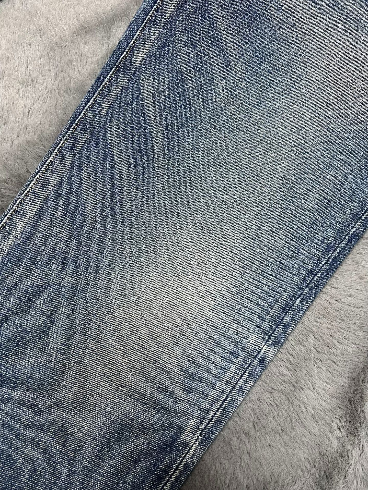Celine Celine Runway Washed Blue Frayed Straight-Leg Jeans Size US 29 - 5 Thumbnail