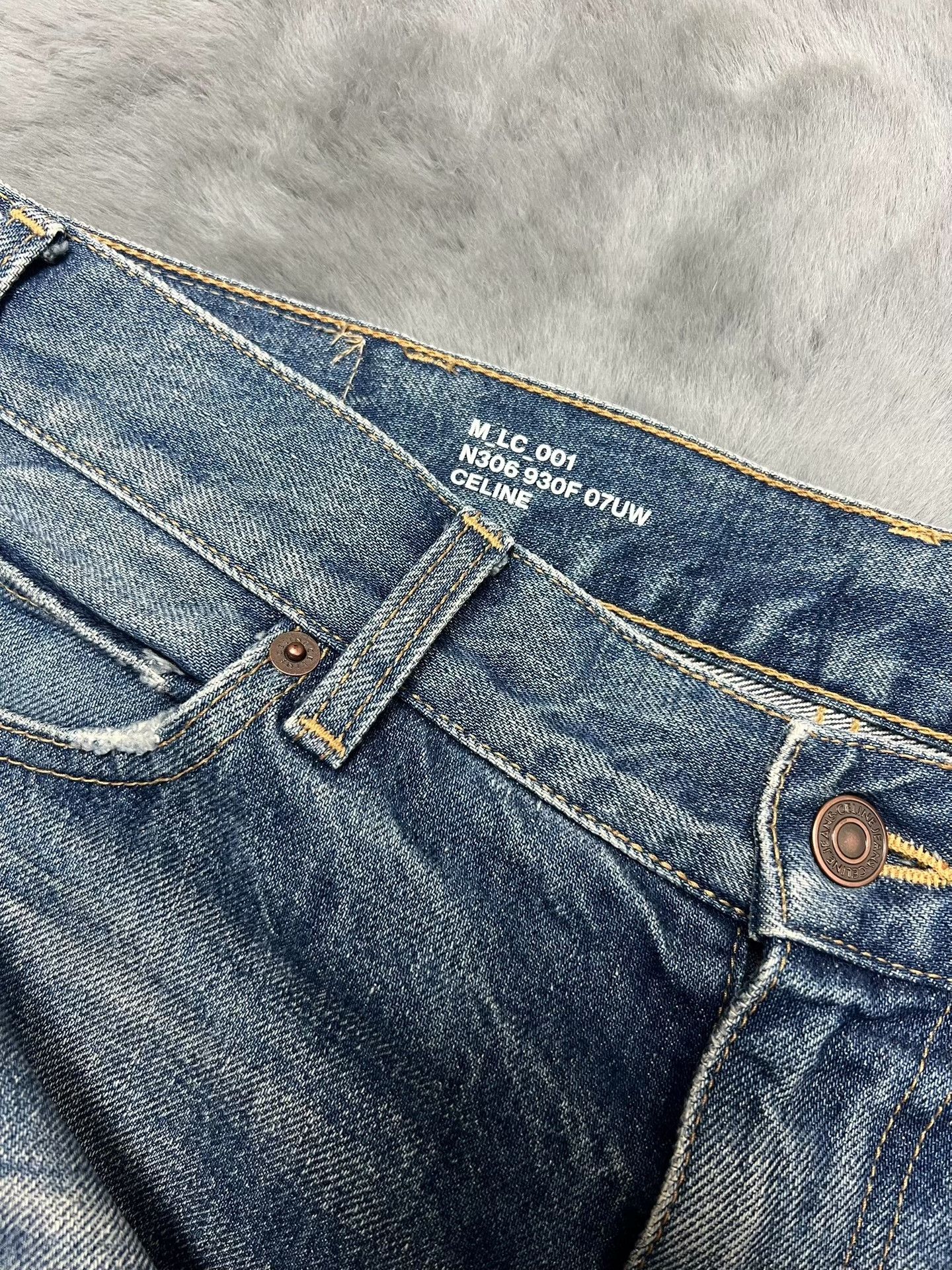 Celine Celine Runway Washed Blue Frayed Straight-Leg Jeans Size US 29 - 3 Thumbnail