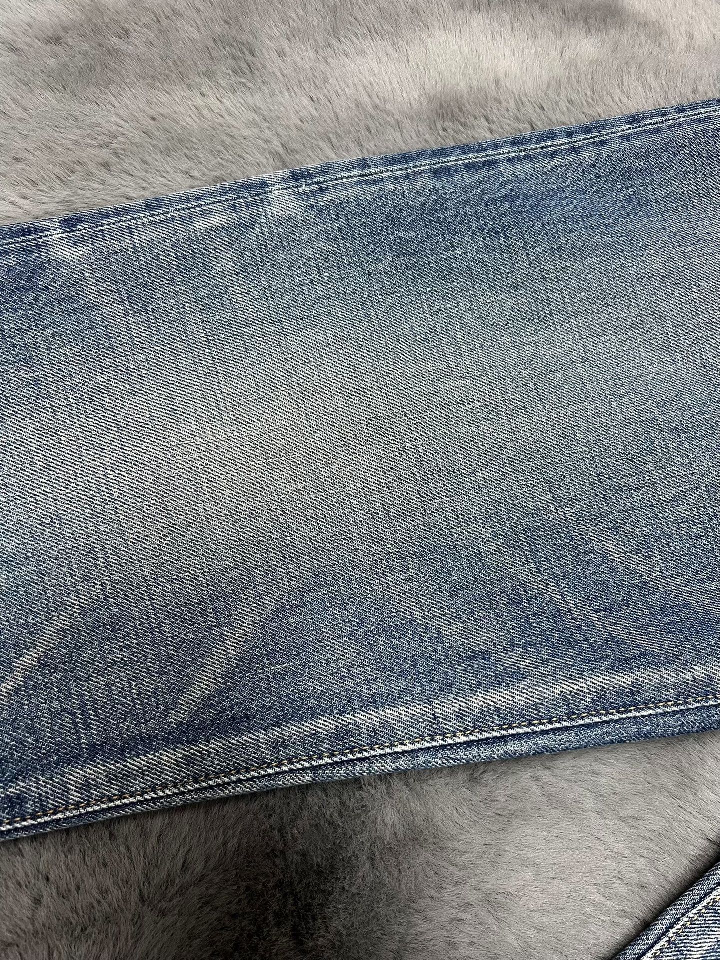 Celine Celine Runway Washed Blue Frayed Straight-Leg Jeans Size US 29 - 6 Thumbnail