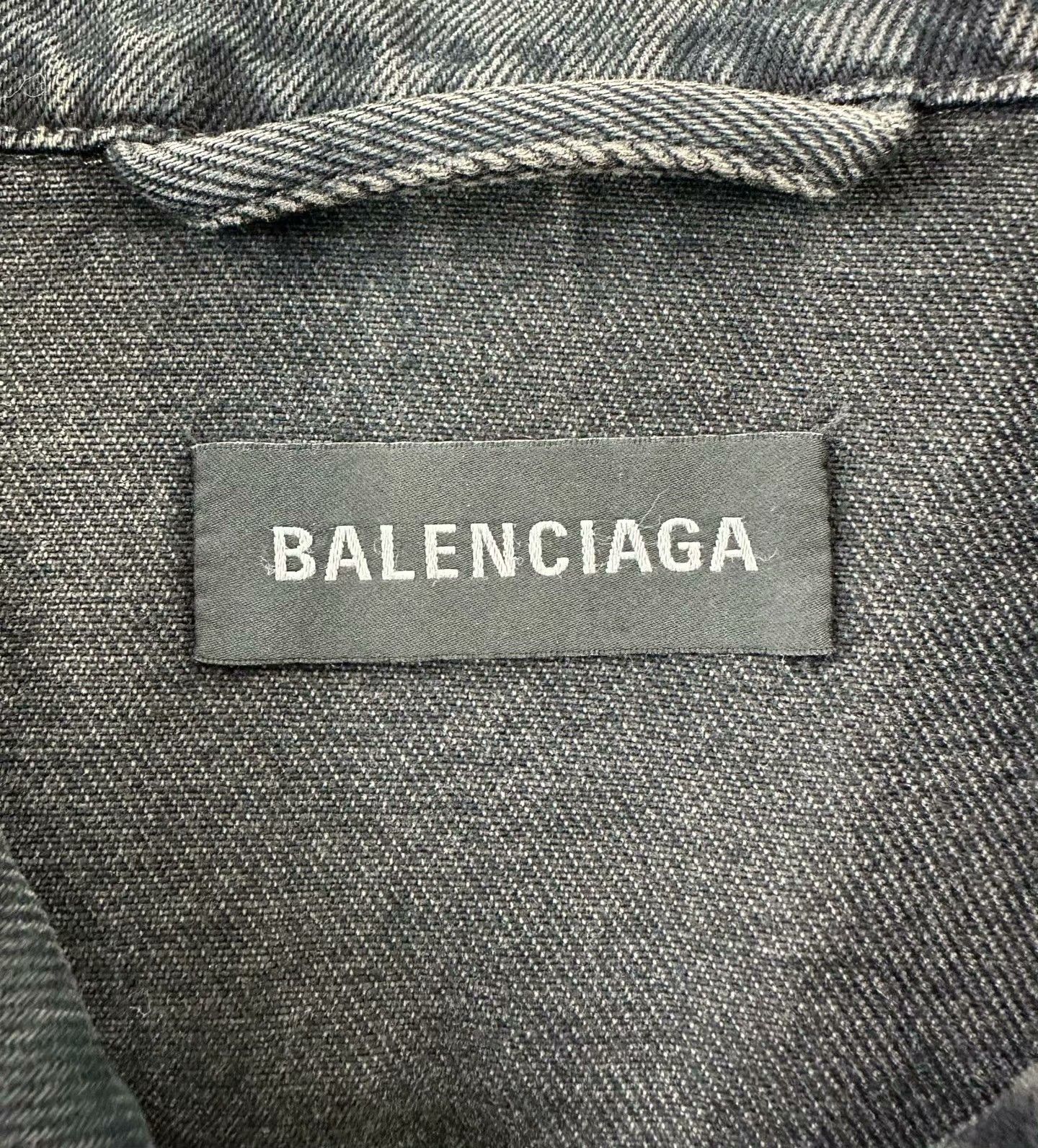 Balenciaga Balenciaga Black Distressed Denim Jacket Size US S / EU 44-46 / 1 - 3 Thumbnail