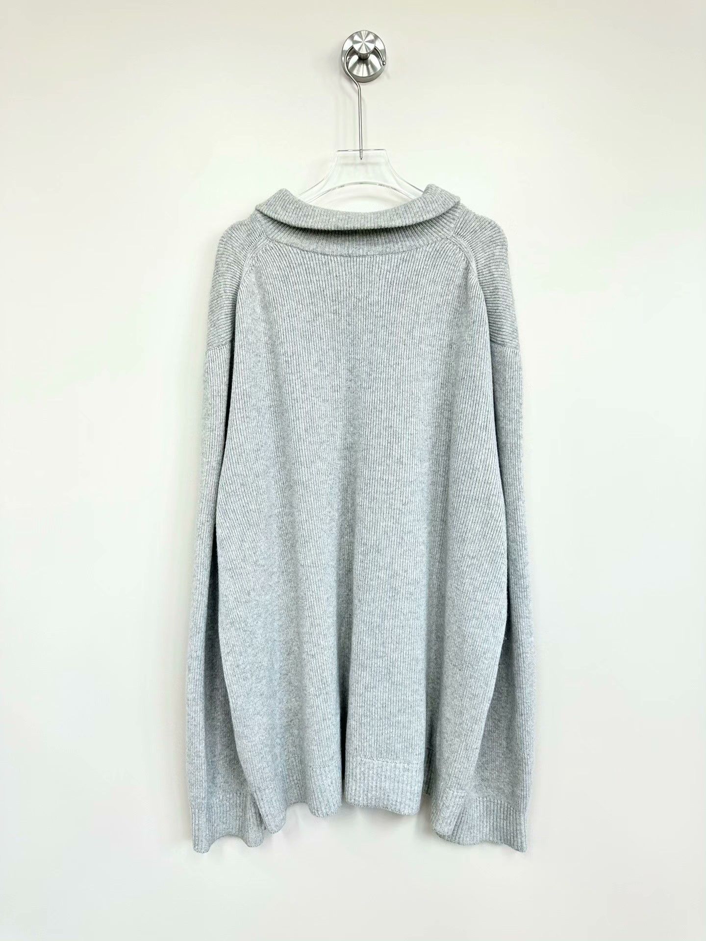 Burberry Burberry Gray Embroidered Logo Knit Sweater Size US XL / EU 56 / 4 - 2 Thumbnail