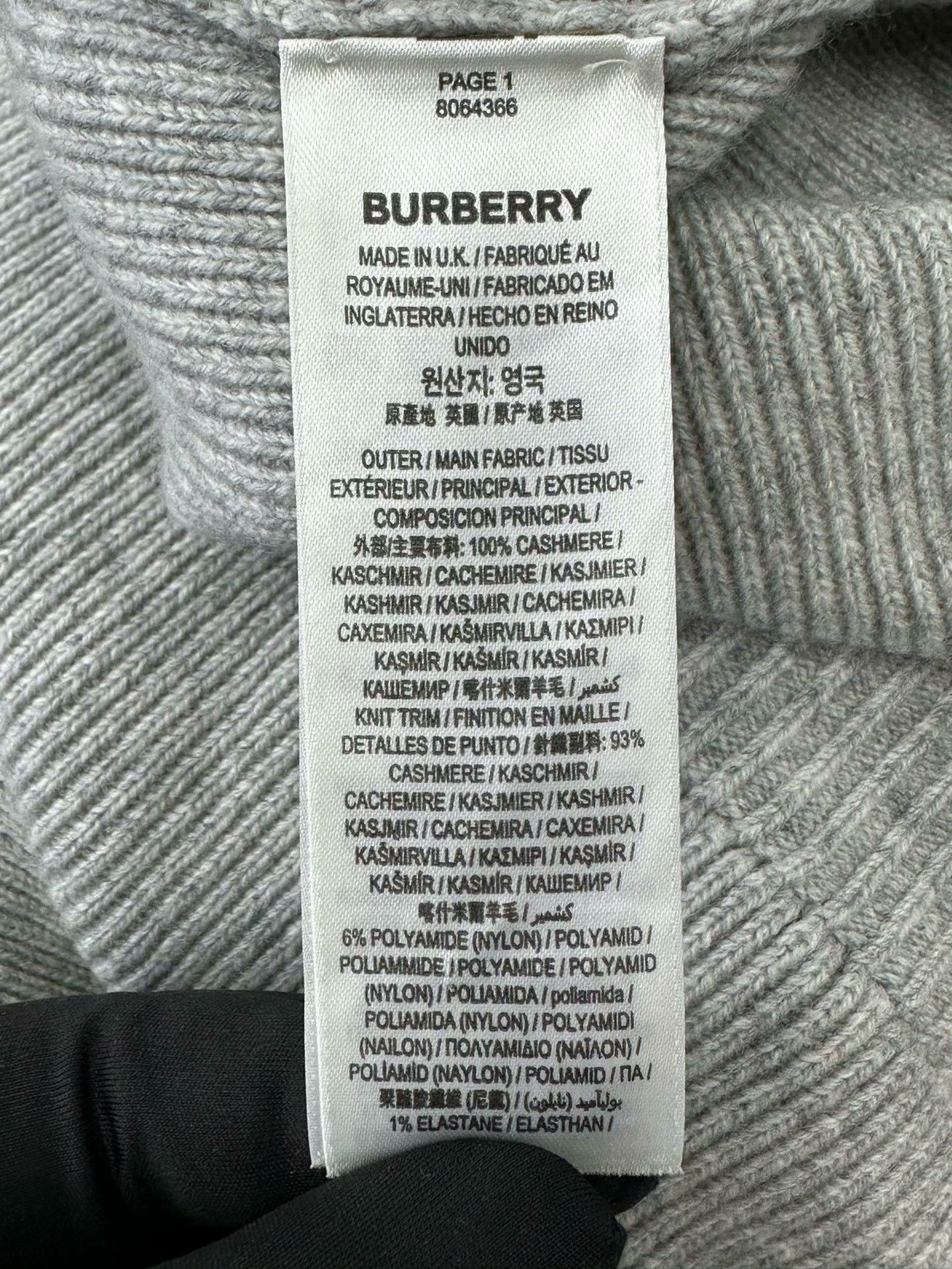 Burberry Burberry Gray Embroidered Logo Knit Sweater Size US XL / EU 56 / 4 - 4 Thumbnail