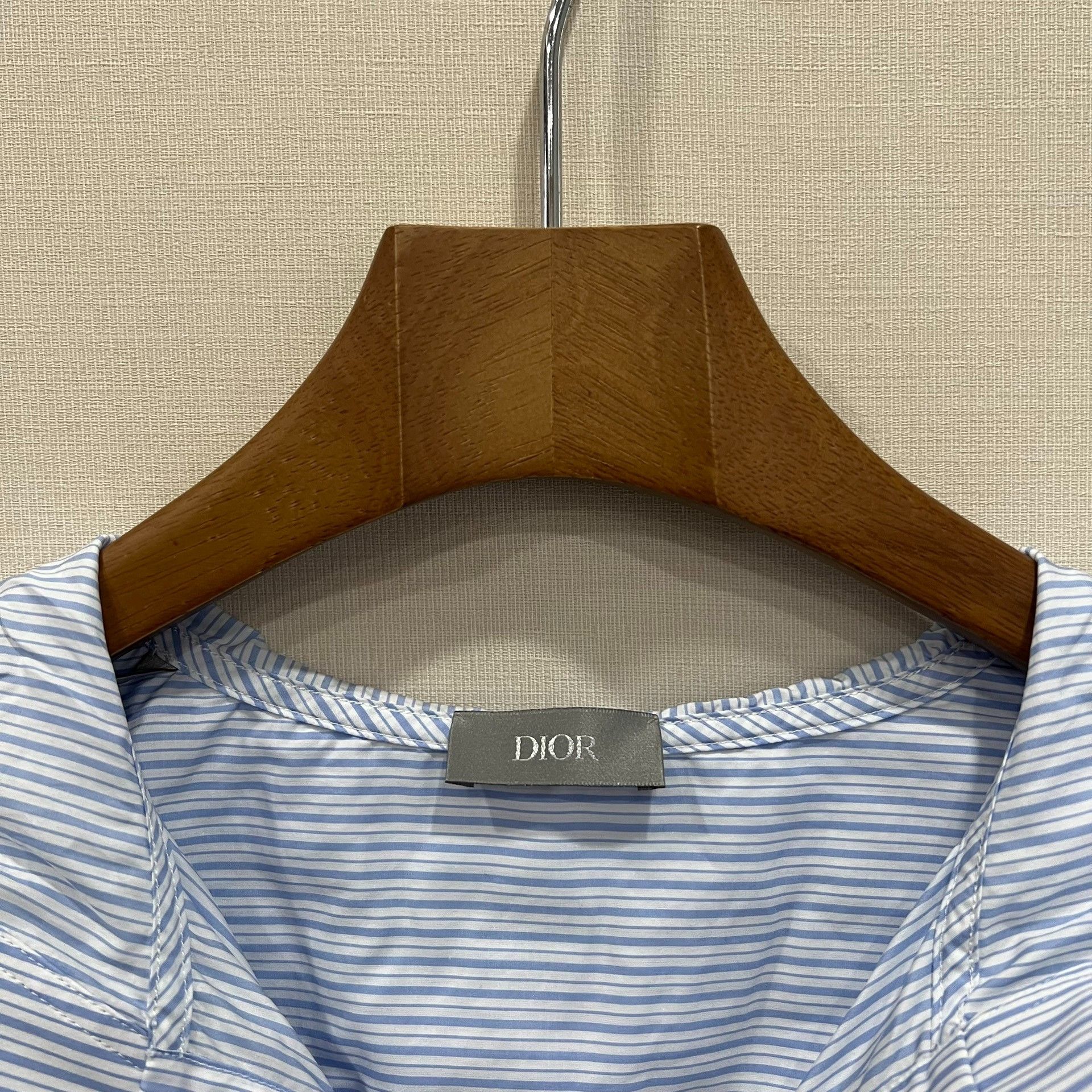 Dior Dior Blue White Striped Hooded Shirt Size US M / EU 48-50 / 2 - 4 Thumbnail