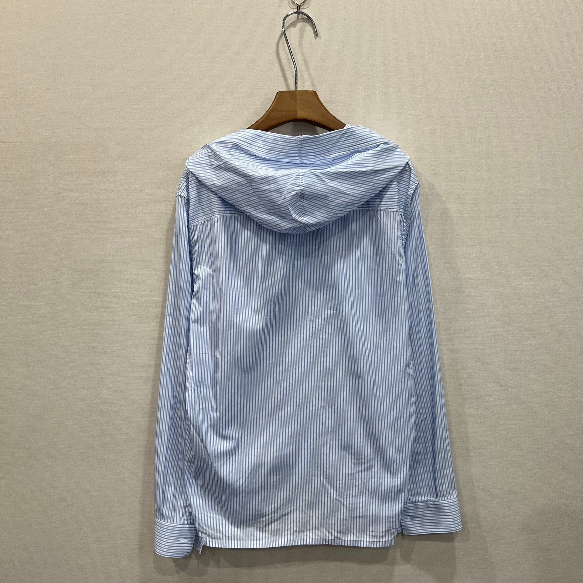Dior Dior Blue White Striped Hooded Shirt Size US M / EU 48-50 / 2 - 2 Thumbnail