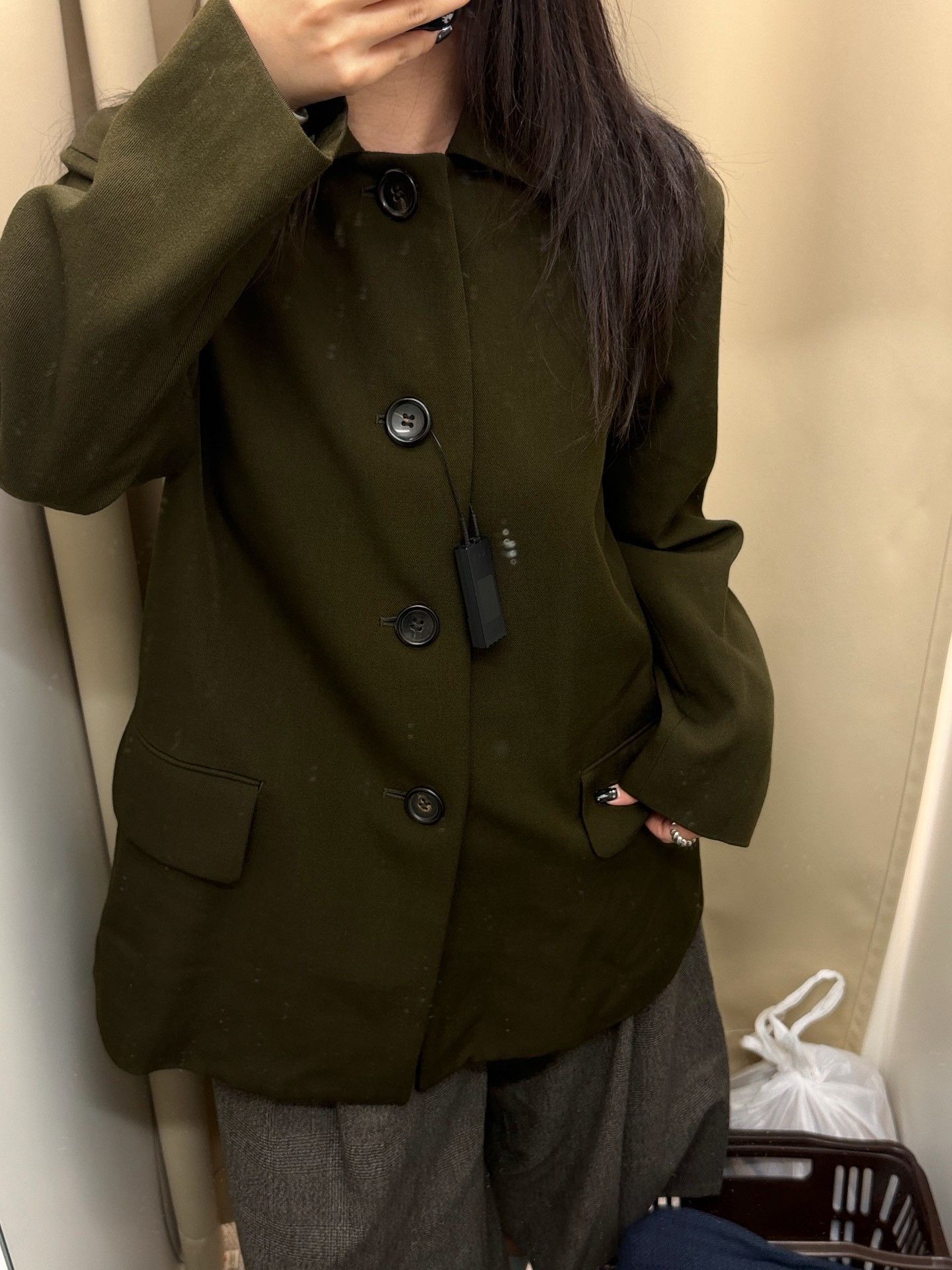 Comme des Garcons COMME des GARÇONS Dark Green Wool Coat Size US M / EU 48-50 / 2 - 5 Thumbnail