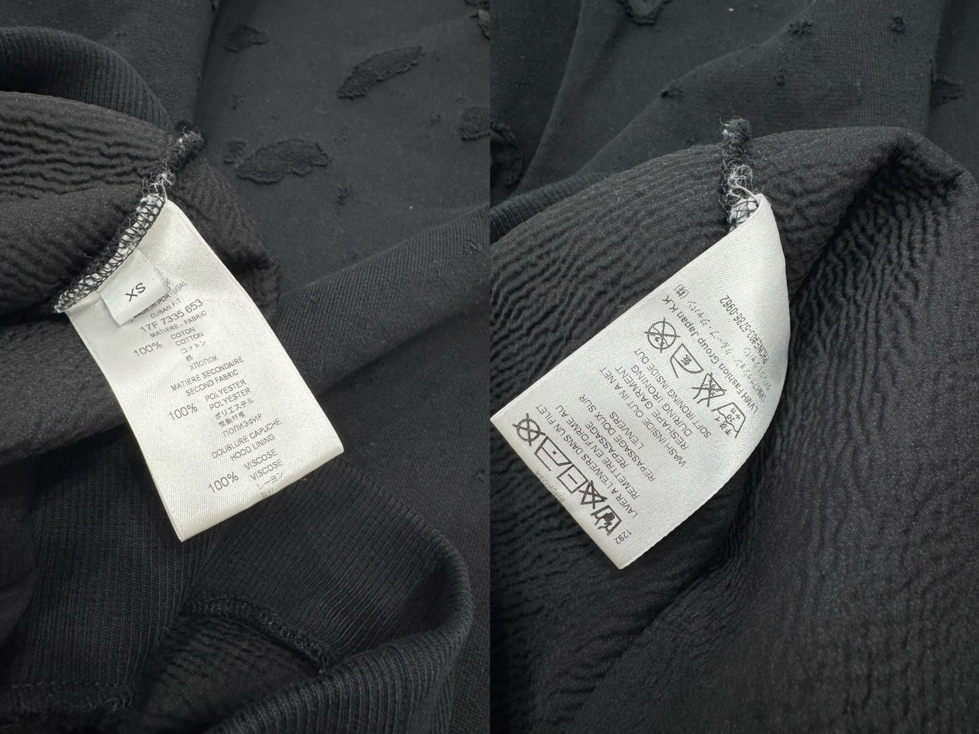 Givenchy Givenchy Black Distressed Logo Hoodie Size US XS / EU 42 / 0 - 9 Thumbnail