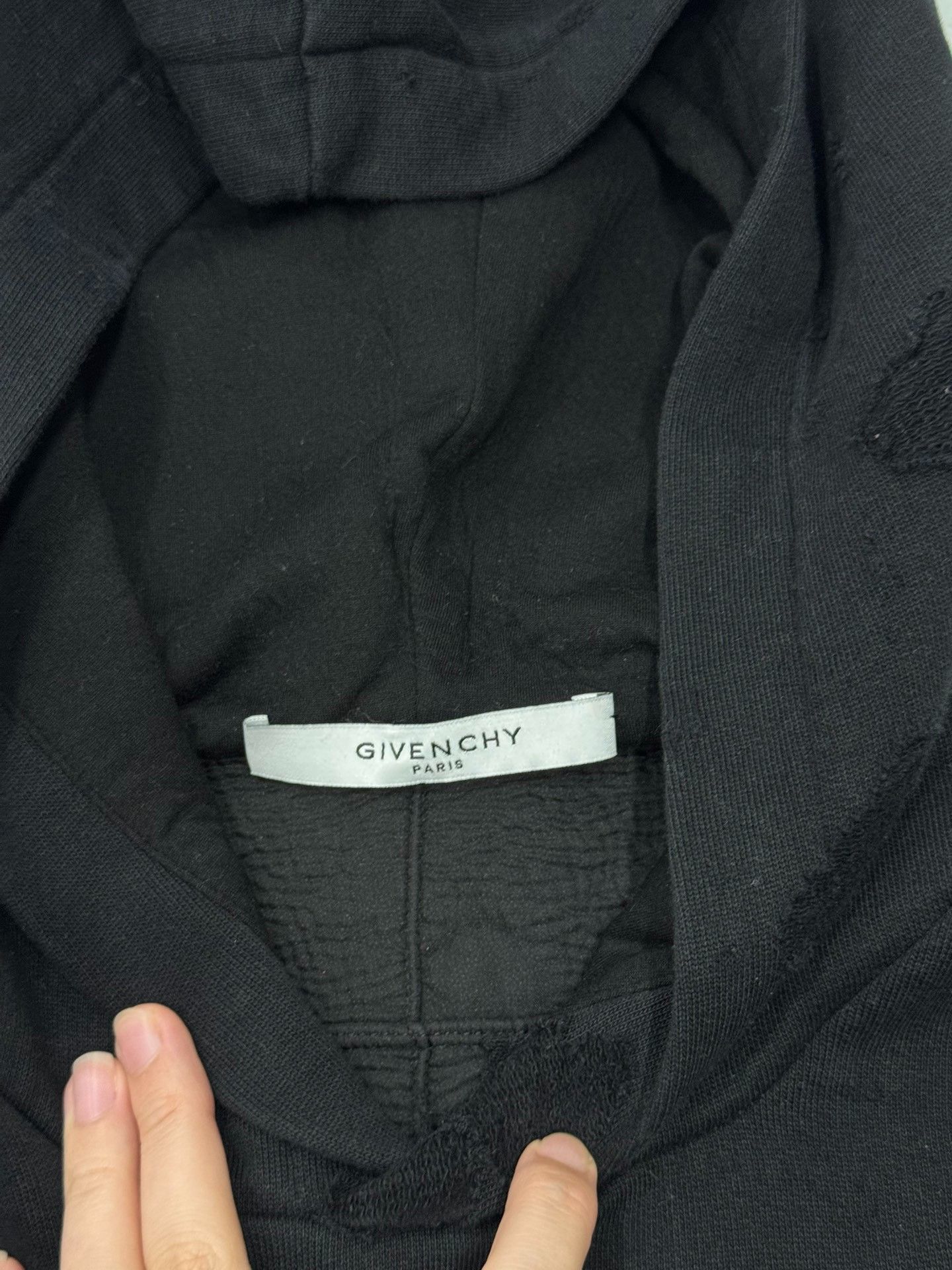 Givenchy Givenchy Black Distressed Logo Hoodie Size US XS / EU 42 / 0 - 7 Thumbnail