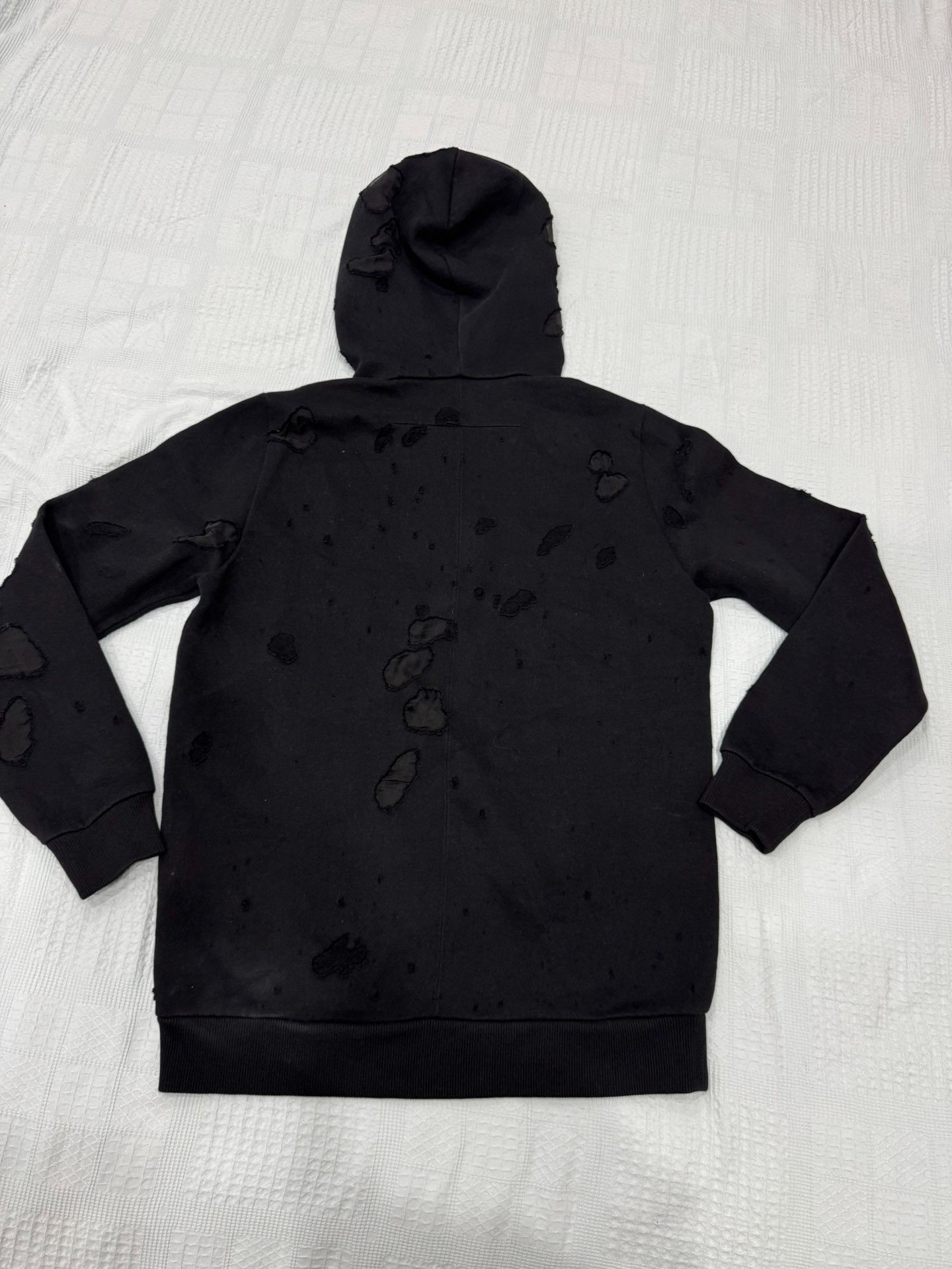 Givenchy Givenchy Black Distressed Logo Hoodie Size US XS / EU 42 / 0 - 8 Thumbnail