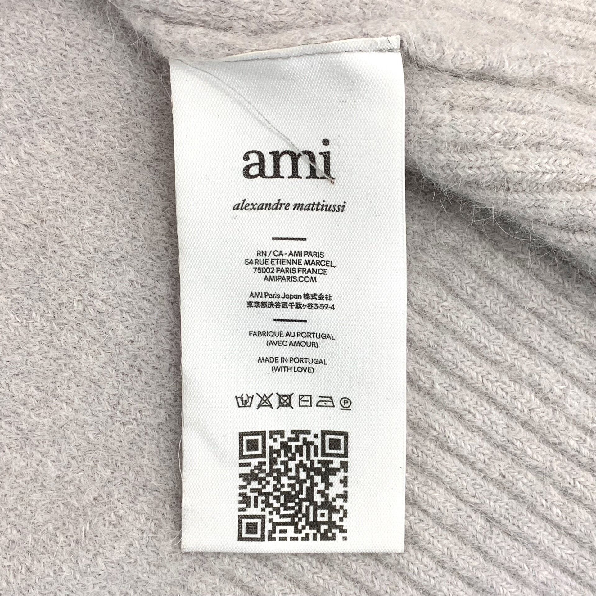 AMI Gray Logo Embroidered V-Neck Cardigan Size US L / EU 52-54 / 3 - 8 Thumbnail