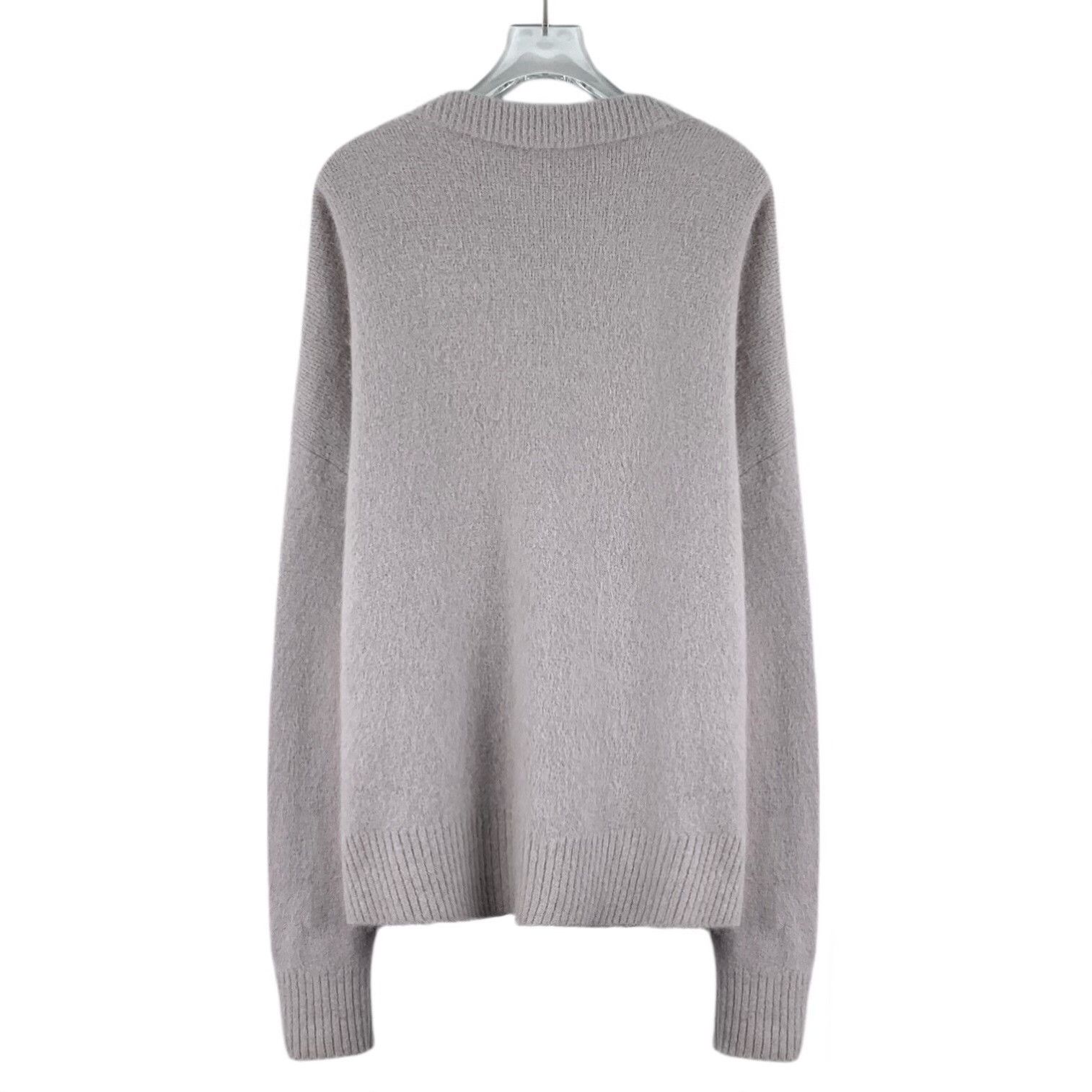 AMI Gray Logo Embroidered V-Neck Cardigan Size US L / EU 52-54 / 3 - 2 Thumbnail