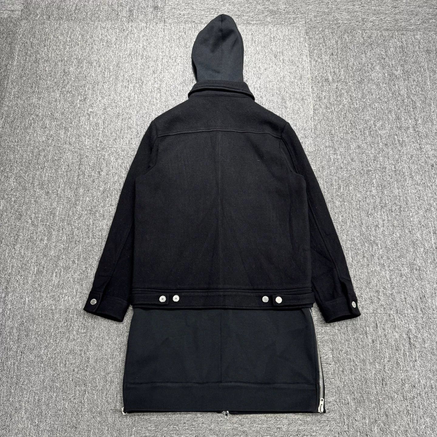 Givenchy Givenchy Black Hooded Layered Wool Coat Size US M / EU 48-50 / 2 - 5 Thumbnail