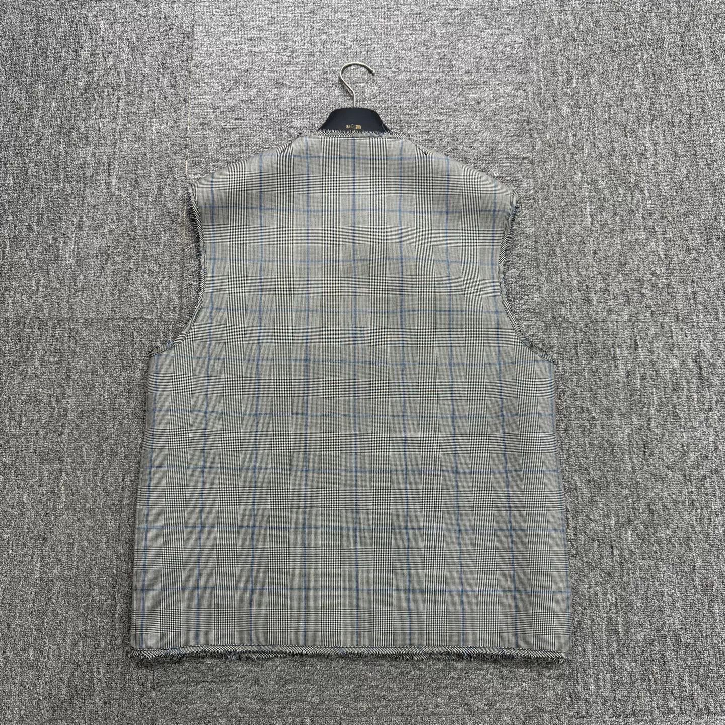 Givenchy Givenchy Gray Checkered Space Cotton Vest Size US M / EU 48-50 / 2 - 2 Thumbnail