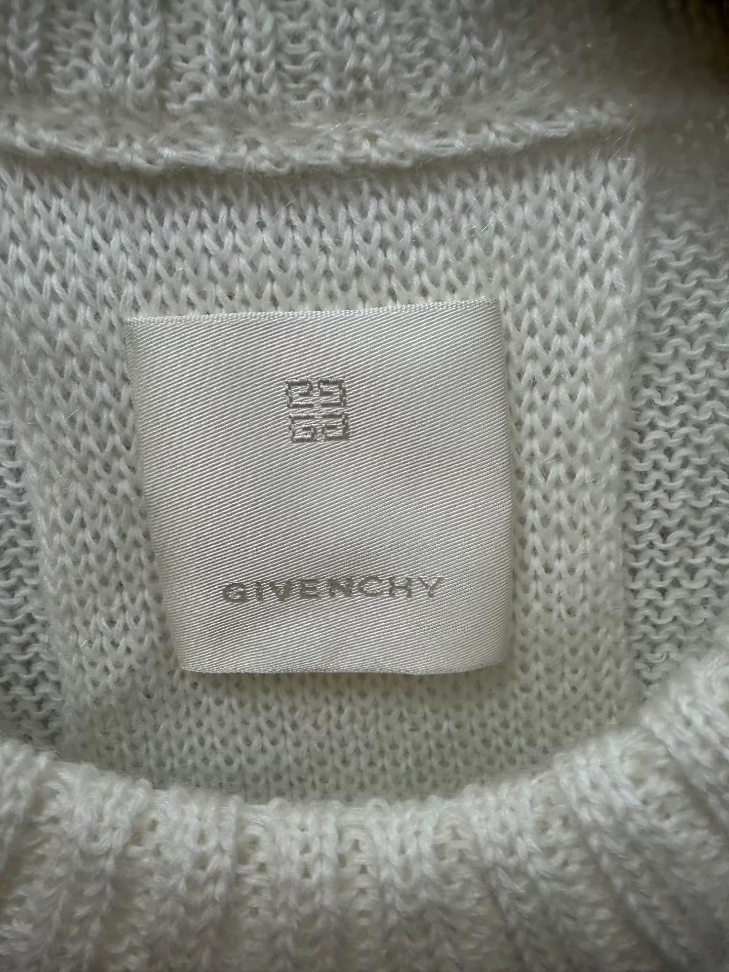 Givenchy Givenchy White Hole Knit Sweater Size US XL / EU 56 / 4 - 4 Thumbnail