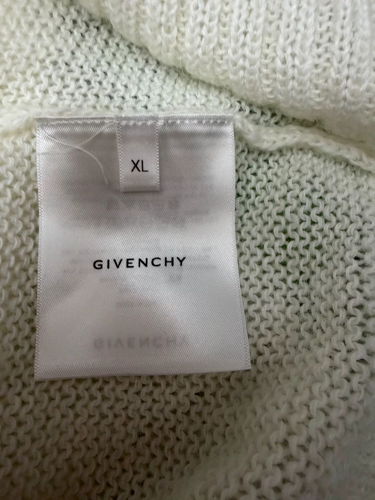 Givenchy Givenchy White Hole Knit Sweater Size US XL / EU 56 / 4 - 5 Thumbnail