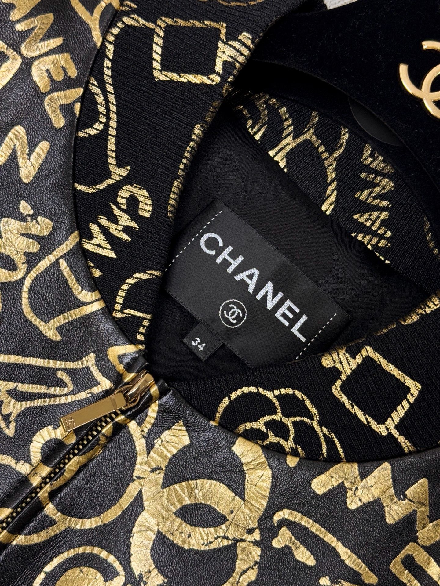 Chanel Chanel Egypt Series Black Leather Jacket Size US M / EU 48-50 / 2 - 4 Thumbnail