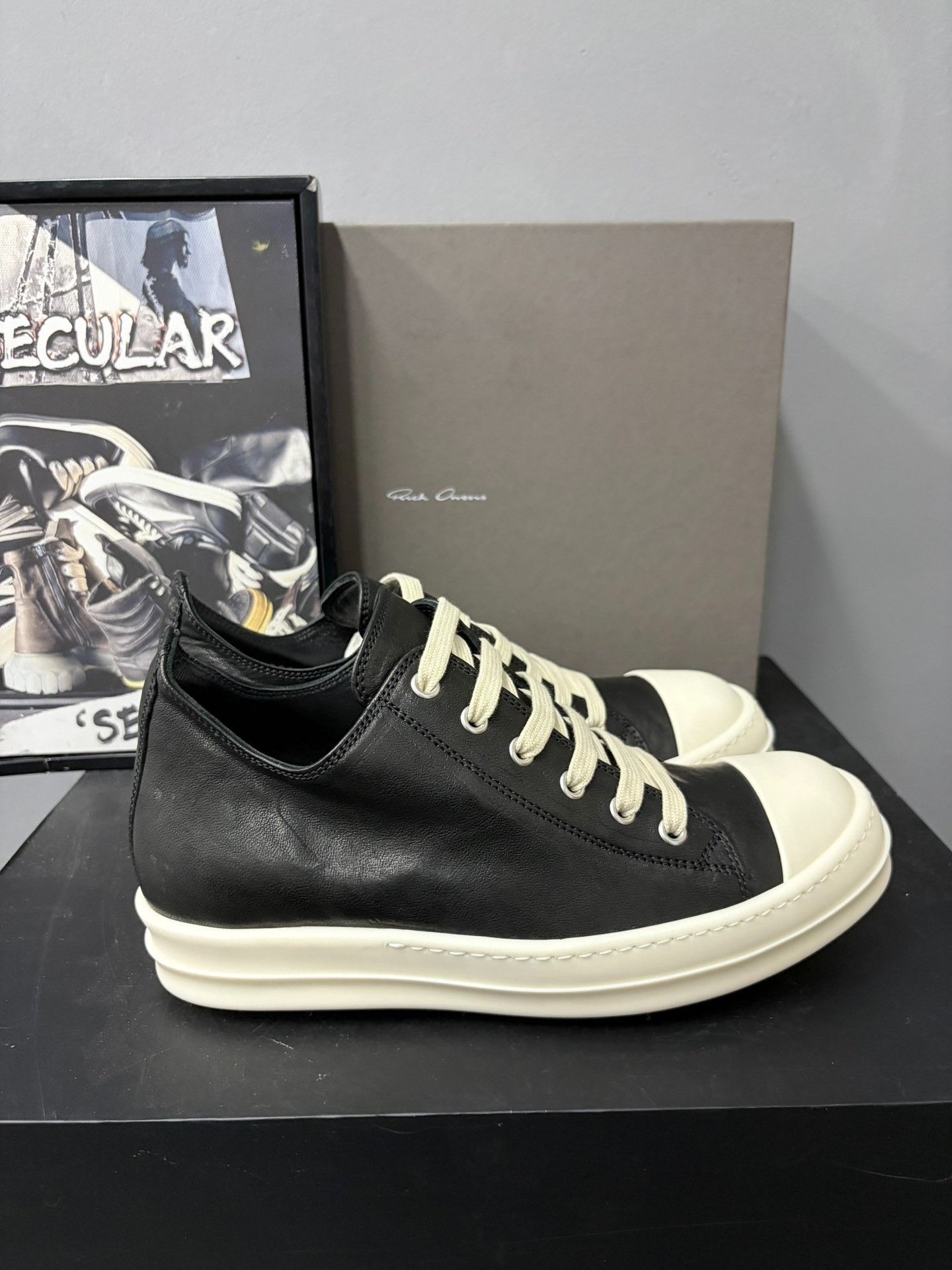 Rick Owens Rick Owens Black White Low-Top Sneakers Size US 7 / EU 40 - 4 Thumbnail
