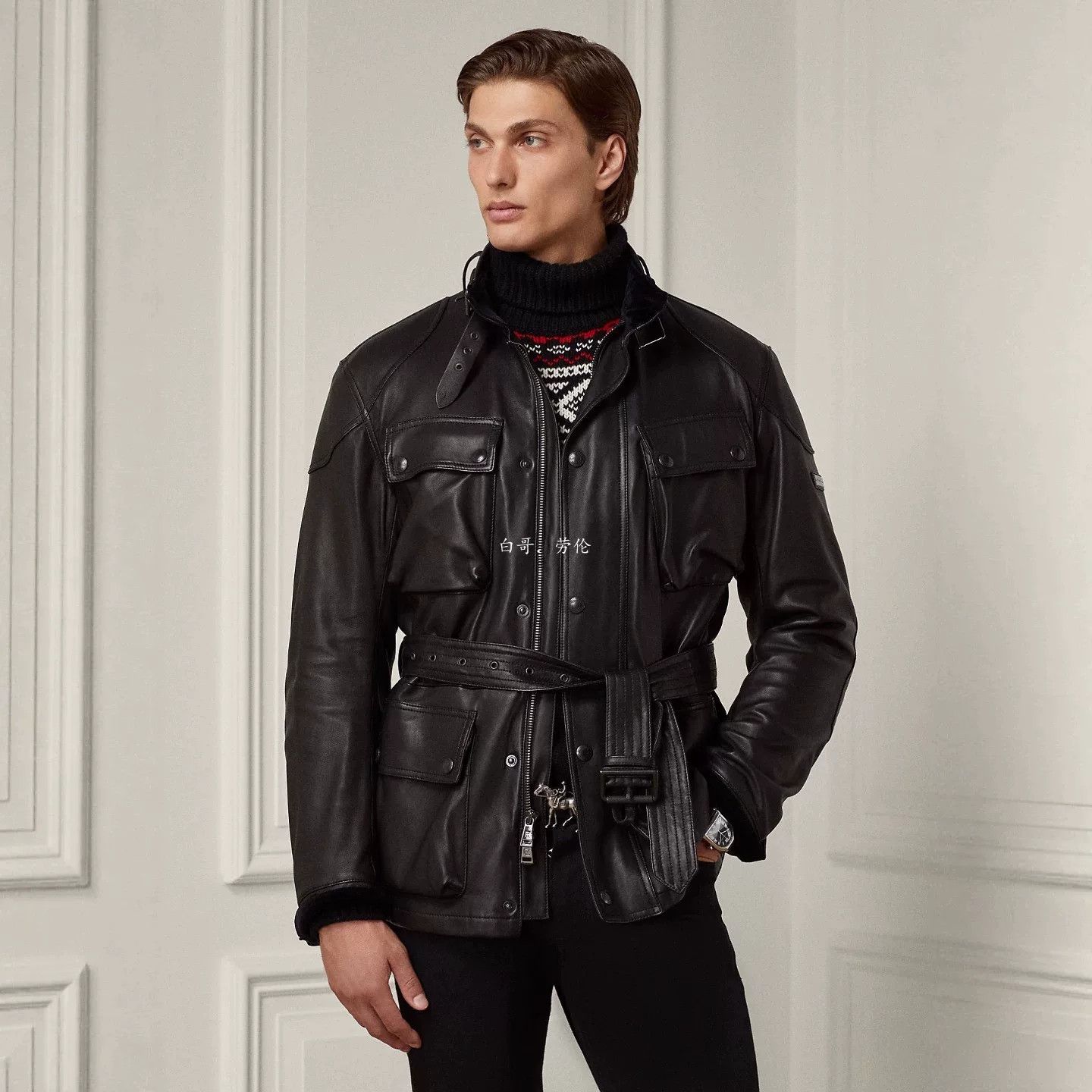 Ralph Lauren Black Label Ralph Lauren Black Label Leather Motorcycle Jacket Size US L / EU 52-54 / 3 - 5 Thumbnail