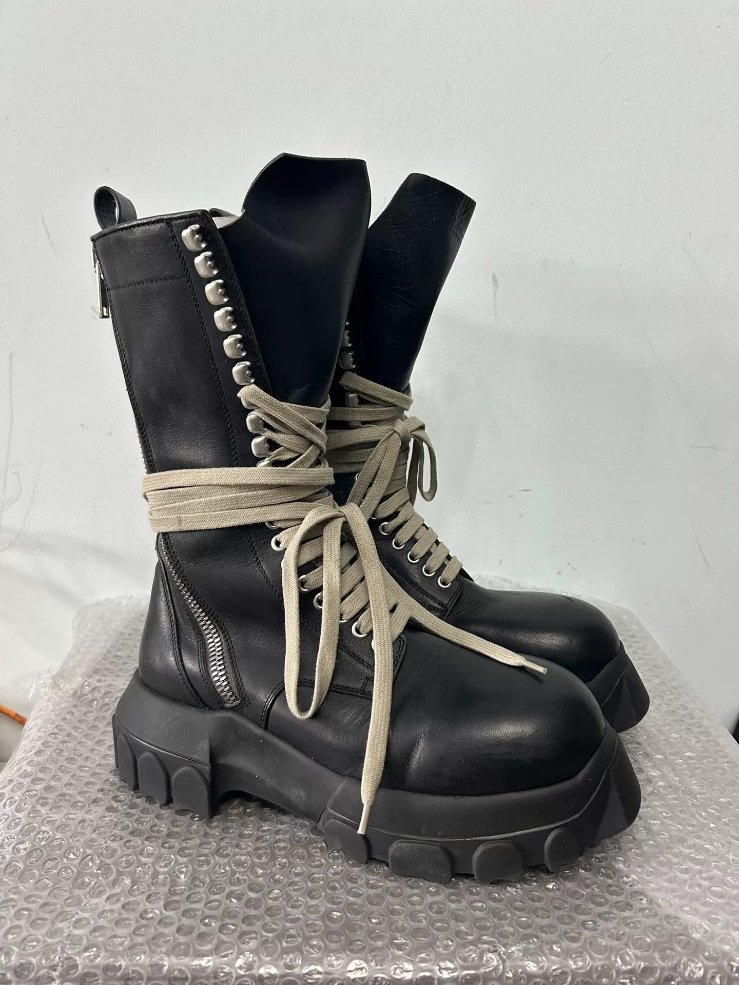 Rick Owens Rick Owens Black Leather Chunky Boots Size US 8 / IT 38 - 3 Thumbnail