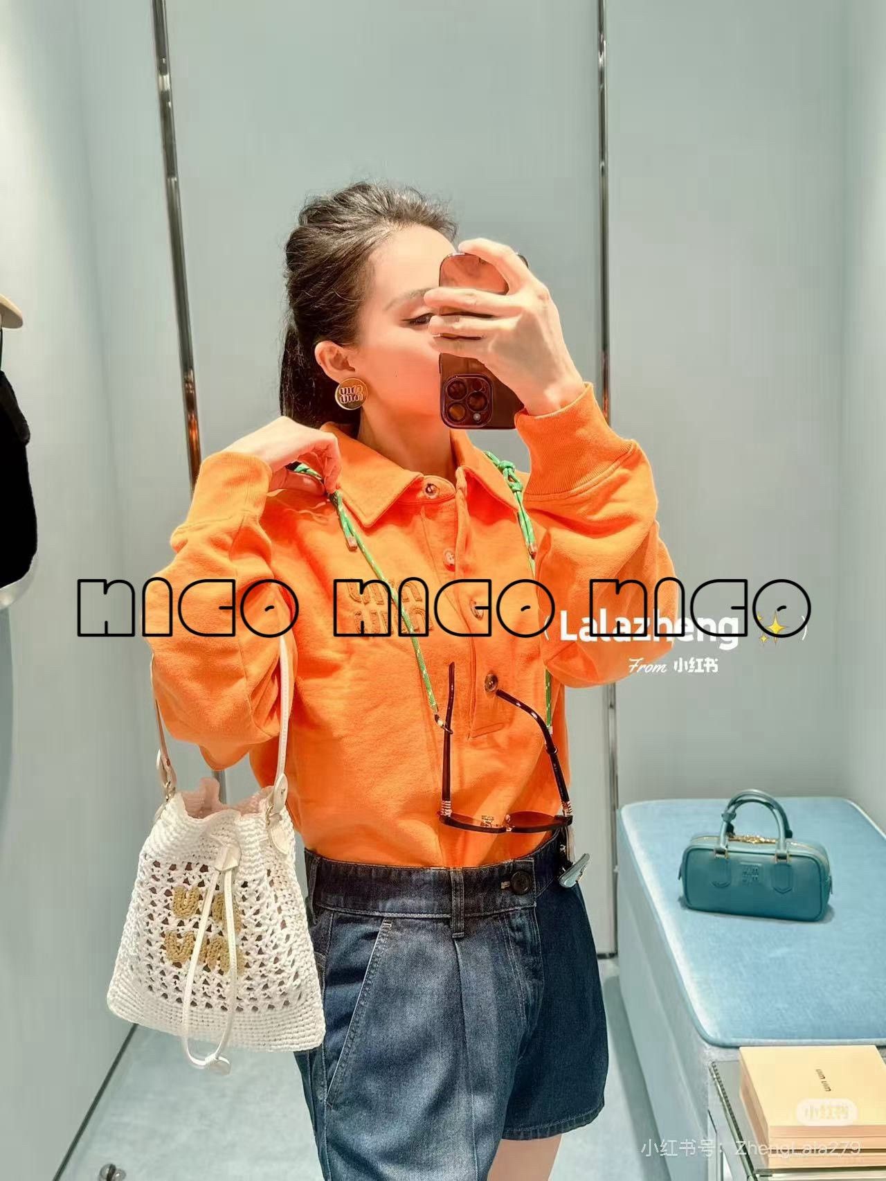 Miu Miu Miumiu Orange Fleece-Lined Loose Polo Sweatshirt Size XS / US 0-2 / IT 36-38 - 4 Thumbnail