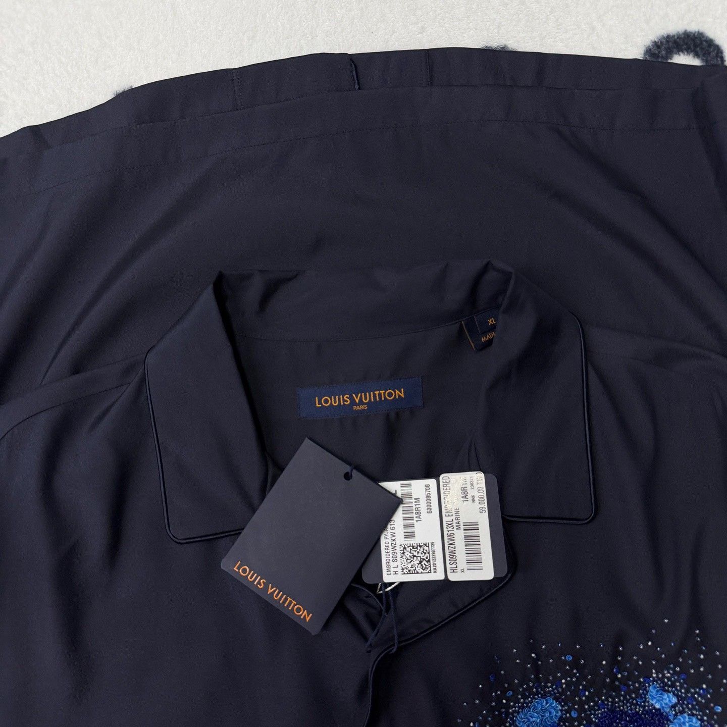 Louis Vuitton LV Blue Embroidered Silk Coat Size US XL / EU 56 / 4 - 5 Thumbnail