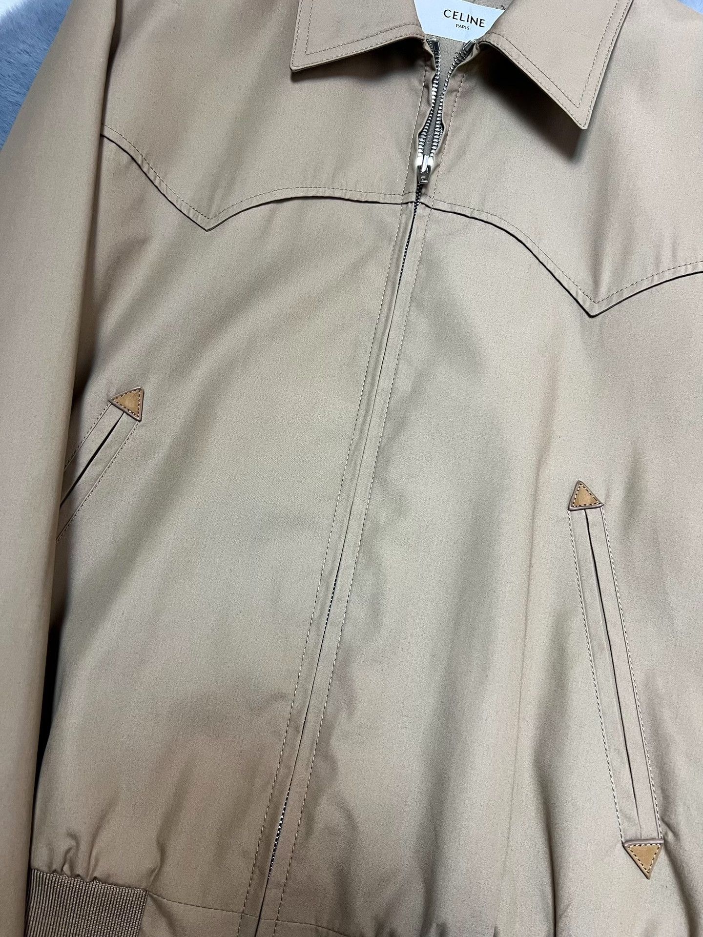 Celine Celine Khaki Western Arrow Zip Jacket Size US XL / EU 56 / 4 - 4 Thumbnail