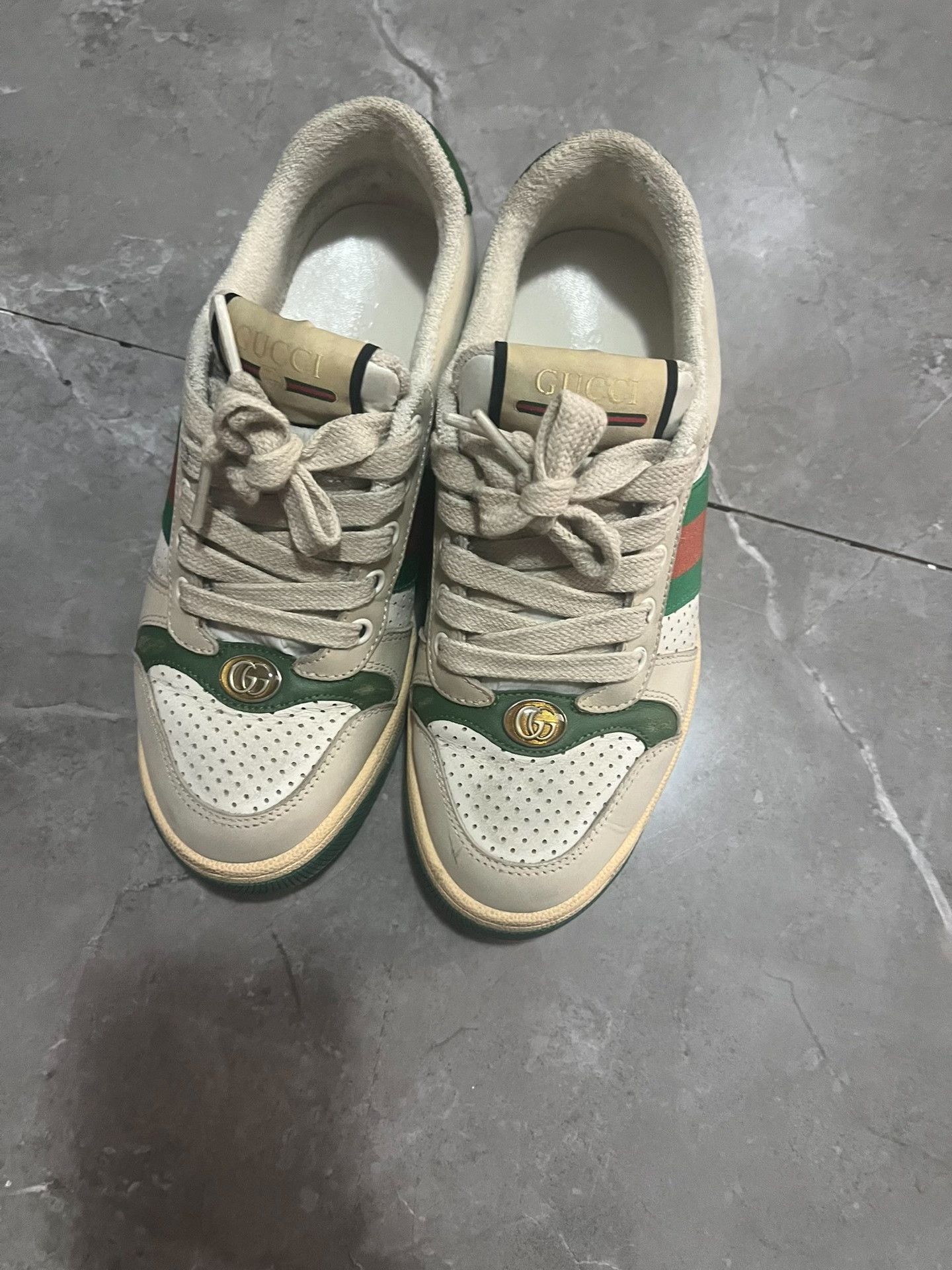 Gucci Gucci Beige Dirty Sneakers Size US 4 / IT 34 - 4 Thumbnail