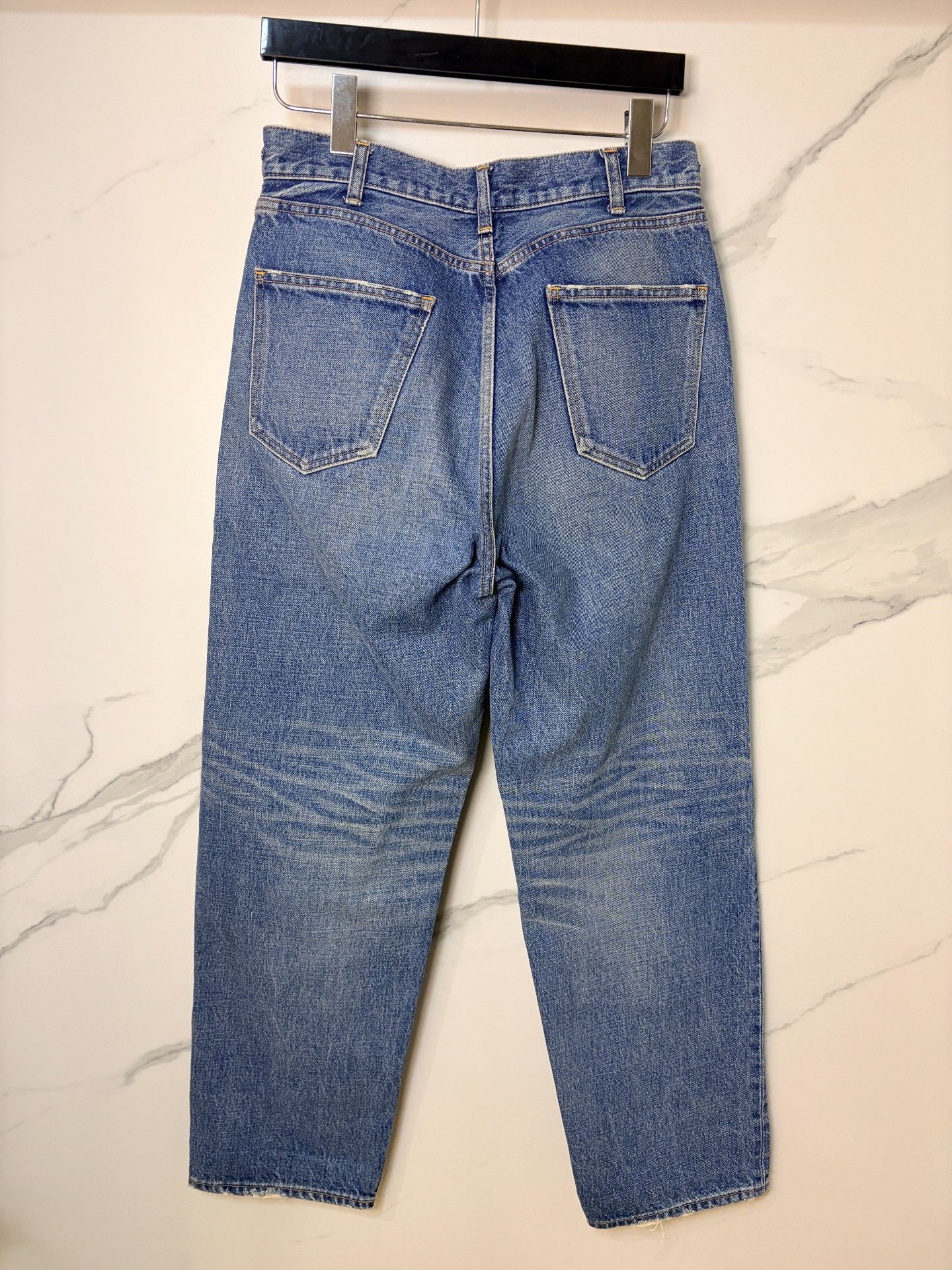 Celine Celine Blue Carrot Jeans with Gold Chain Size 31" - 2 Thumbnail