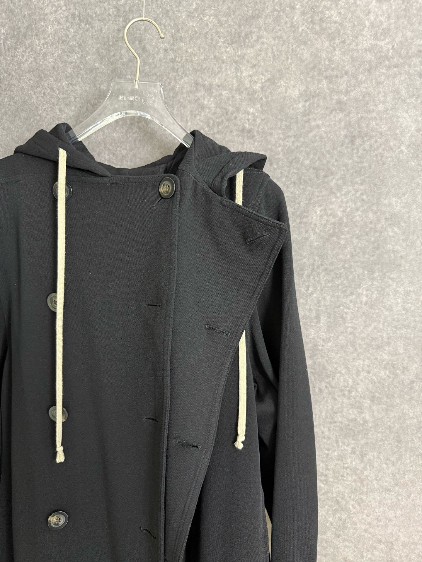 Rick Owens Rick Owens Black Structured Hooded Coat Size US S / EU 44-46 / 1 - 5 Thumbnail