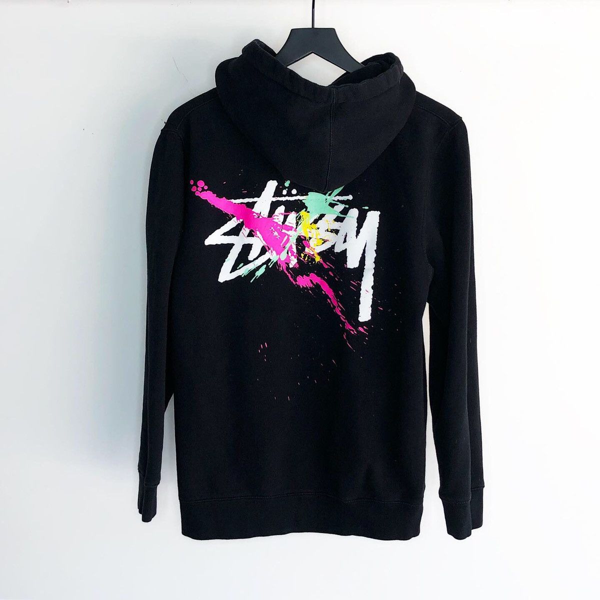 Stussy × Vintage Vintage 90s Stussy Paint Splatter Hoodie