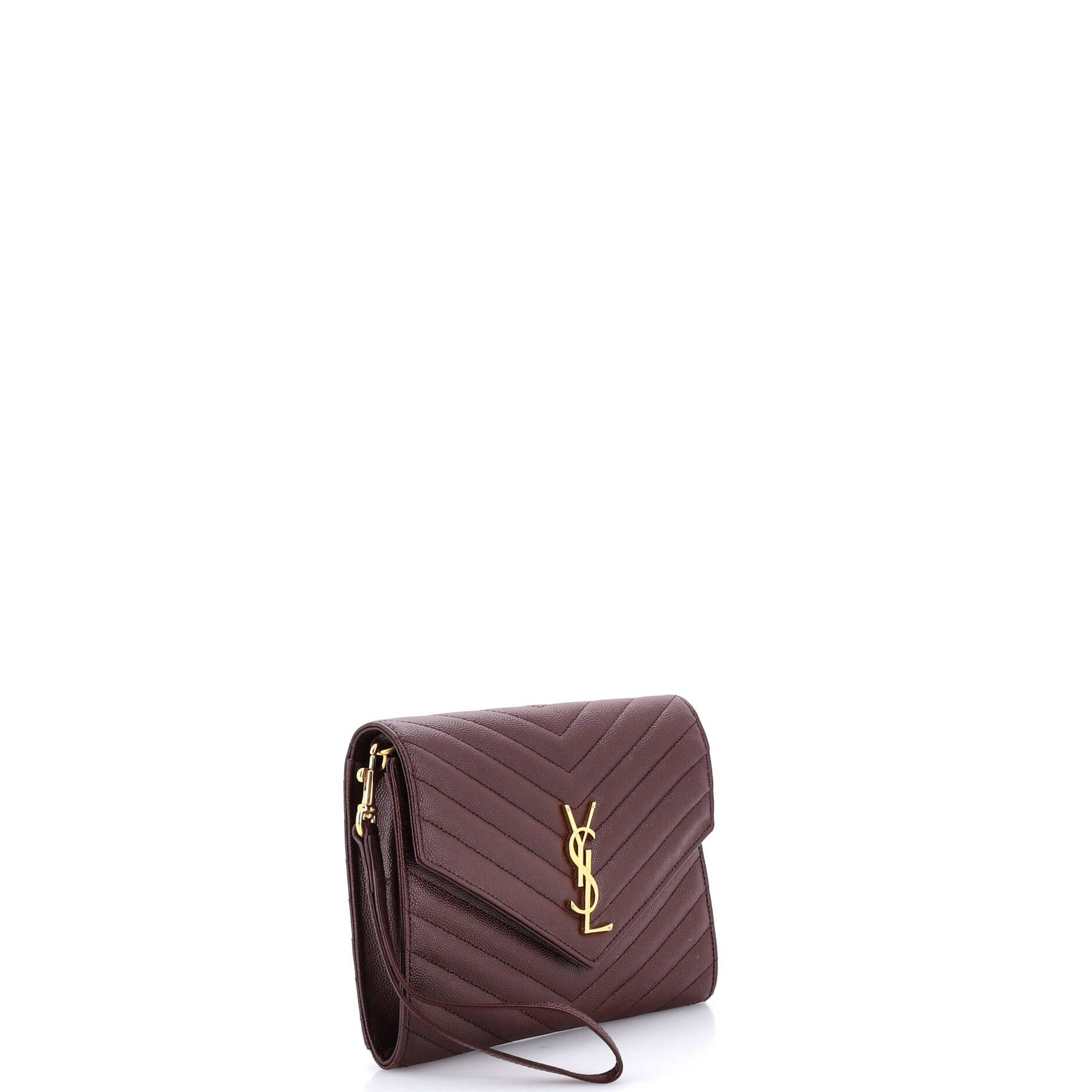 Saint Laurent Paris Classic Monogram Envelope Wristlet Clutch Size ONE SIZE - 2 Thumbnail