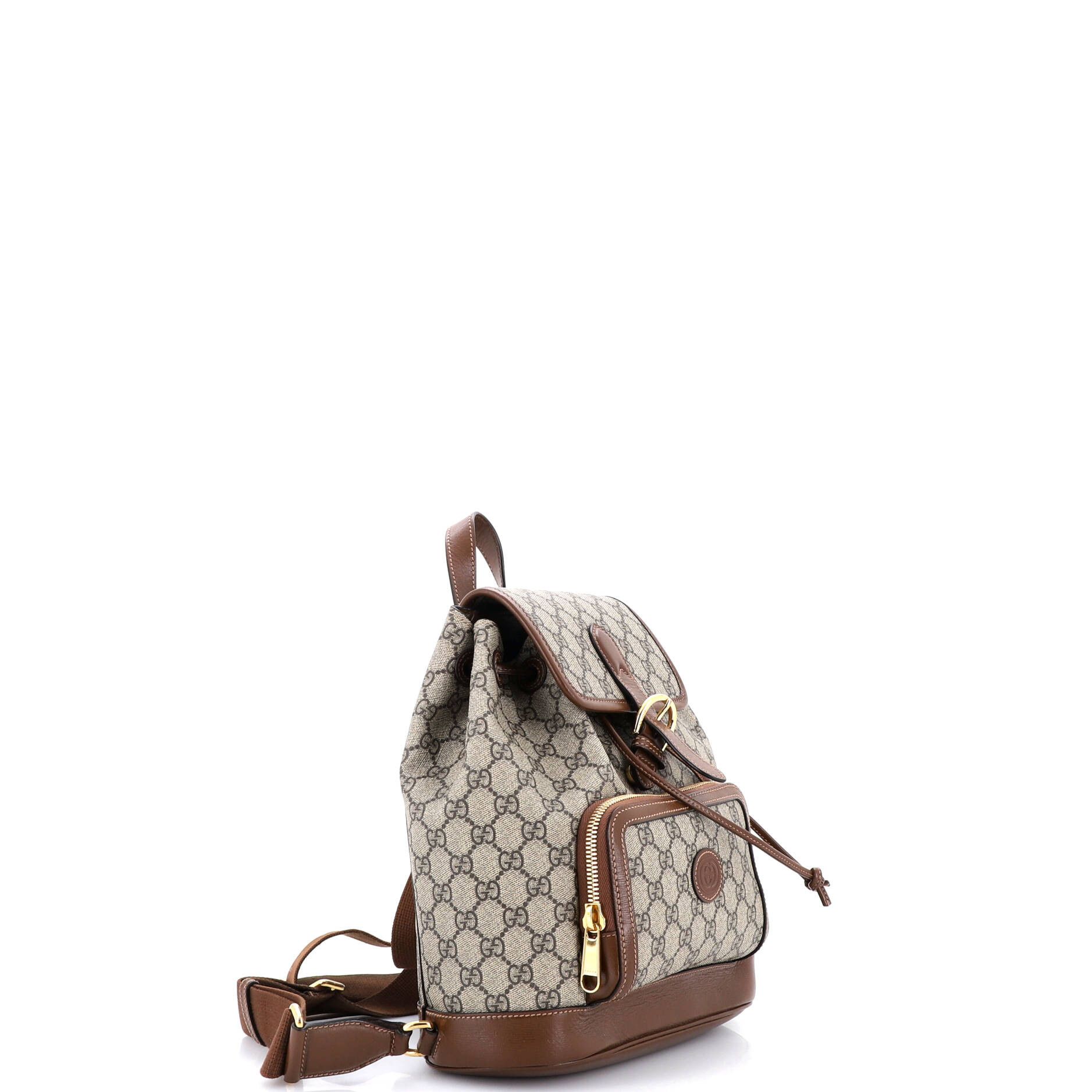 Gucci Interlocking G Patch Drawstring Flap Backpack Size ONE SIZE - 2 Thumbnail