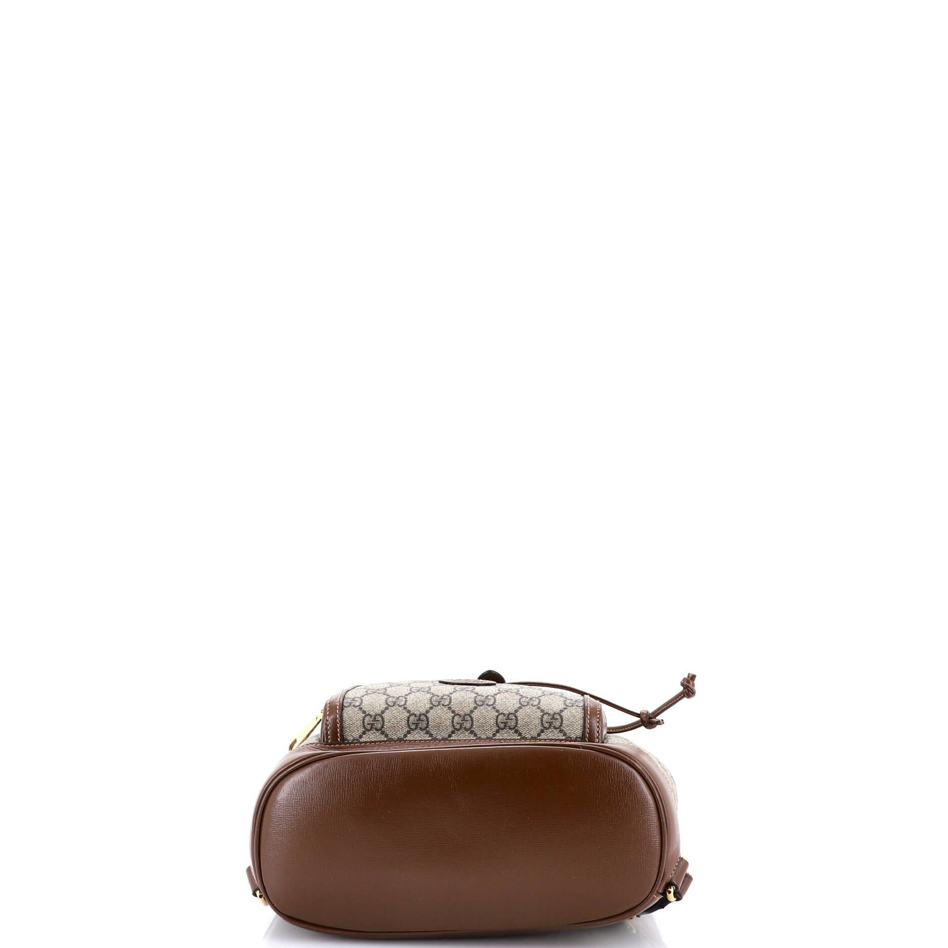 Gucci Interlocking G Patch Drawstring Flap Backpack Size ONE SIZE - 4 Thumbnail