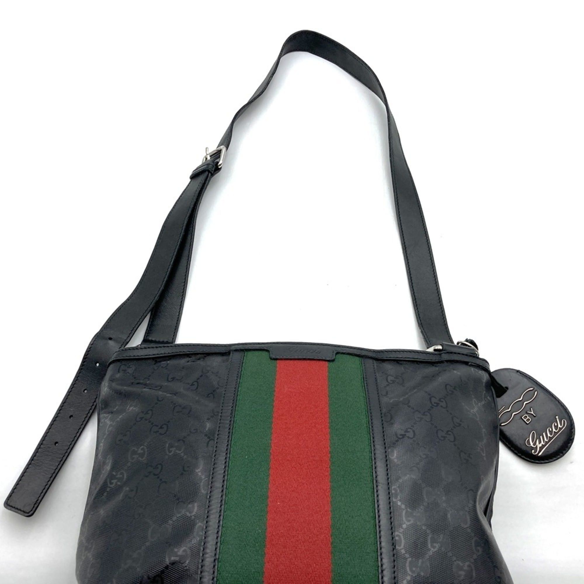 Gucci GUCCI 269379 GG Imprime Fiat 500 Collaboration Sherry Shoulder Bag, Coated Canvas Leather, Black, Women's Size ONE SIZE - 5 Thumbnail