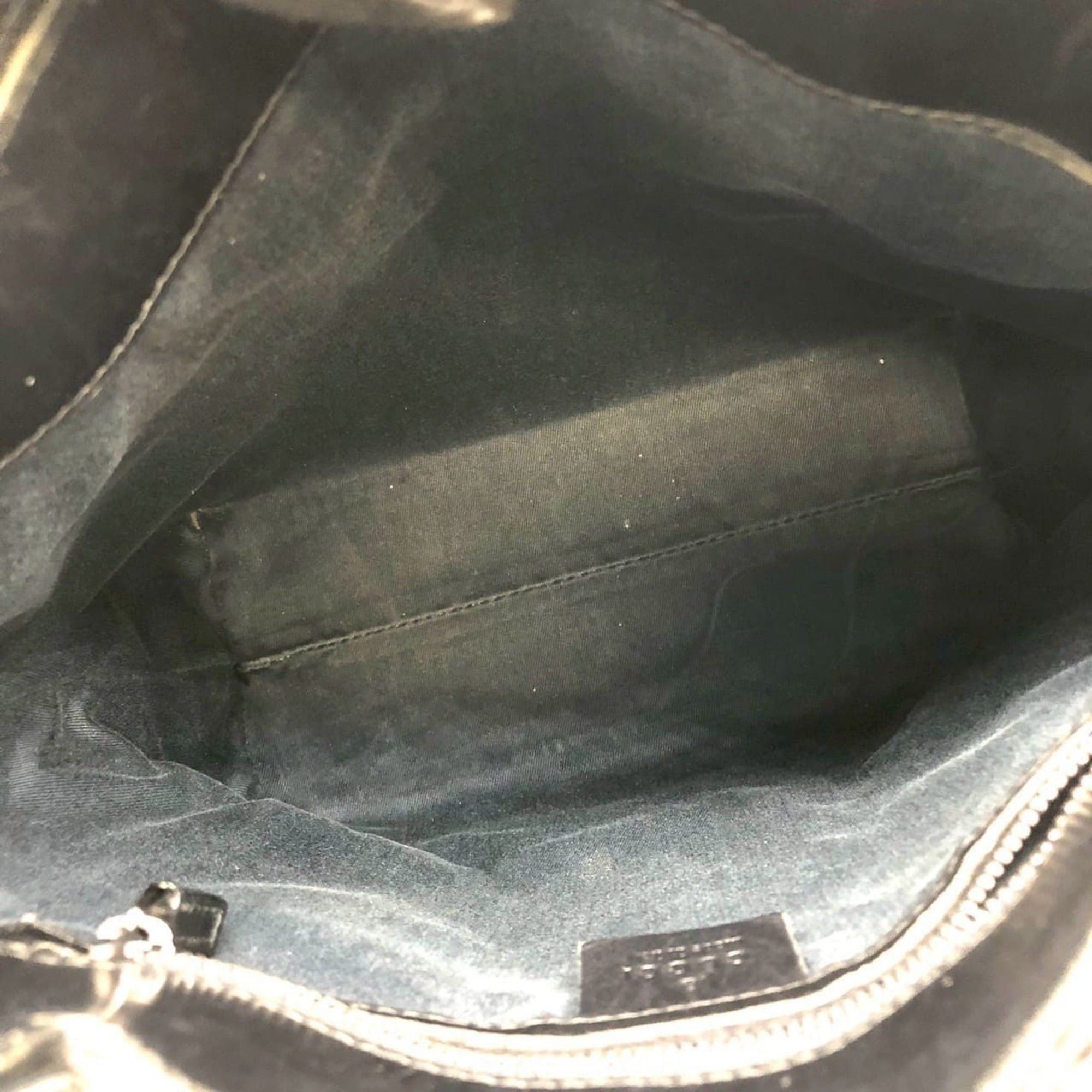 Gucci GUCCI 107757 GG Canvas Tote Bag Handbag Leather Black Women's Size ONE SIZE - 9 Thumbnail