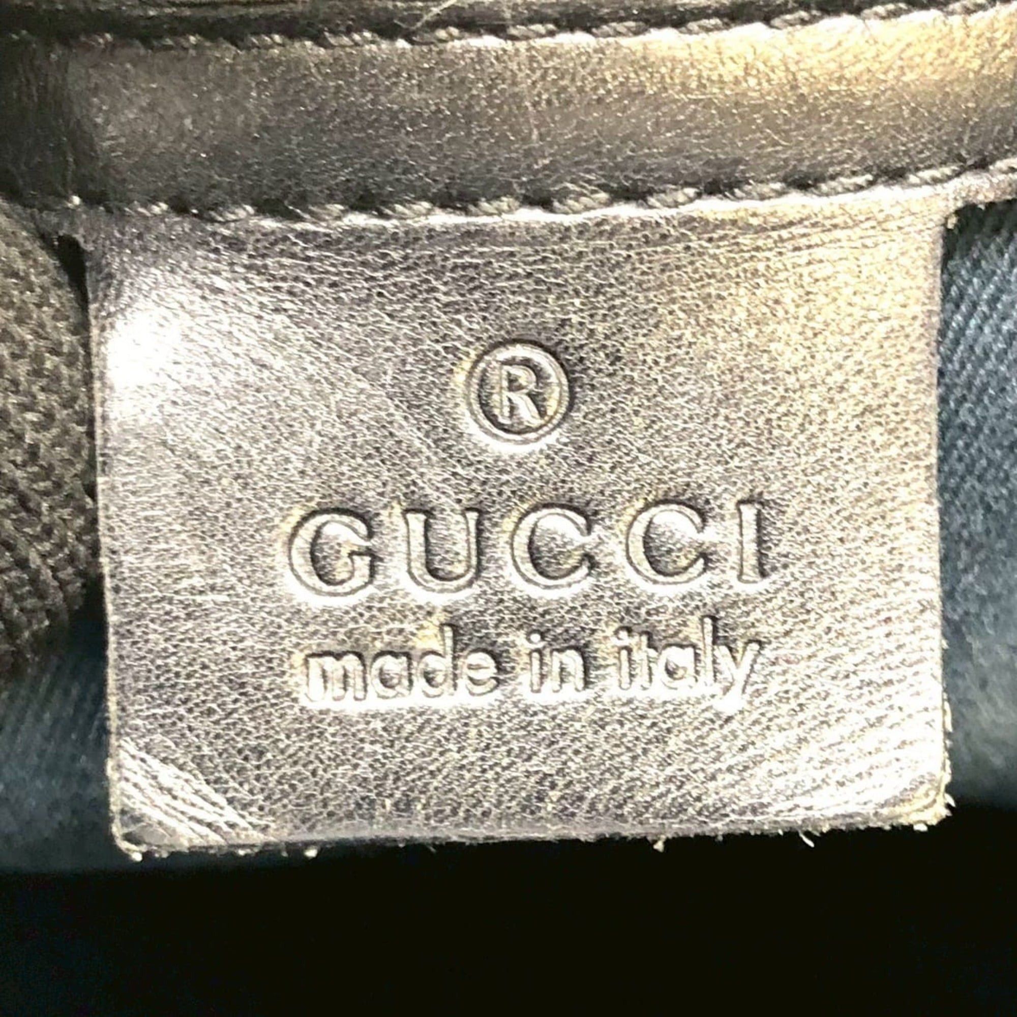 Gucci GUCCI 107757 GG Canvas Tote Bag Handbag Leather Black Women's Size ONE SIZE - 11 Thumbnail